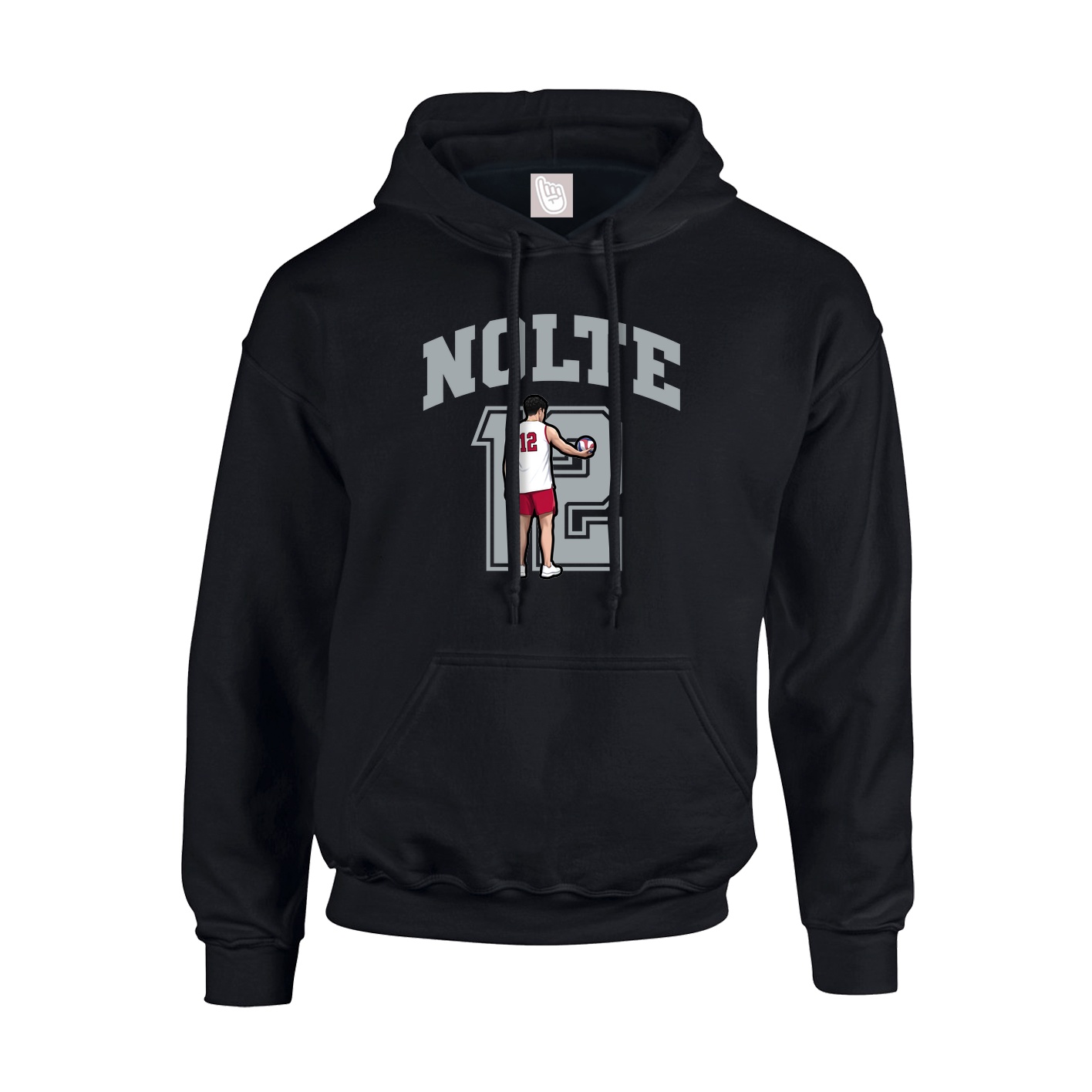 Youth Hoodie — Number in Black