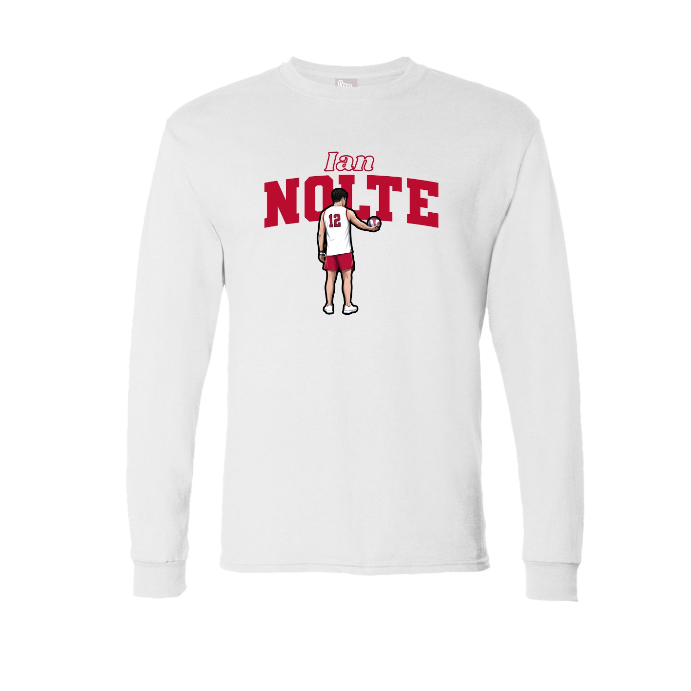 Long Sleeve Tee — Name Arch in White