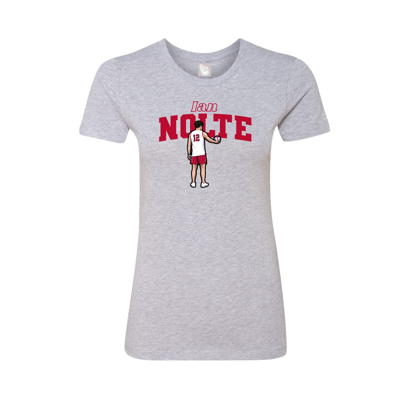 Fitted Women's Tee — Name Arch in Grey