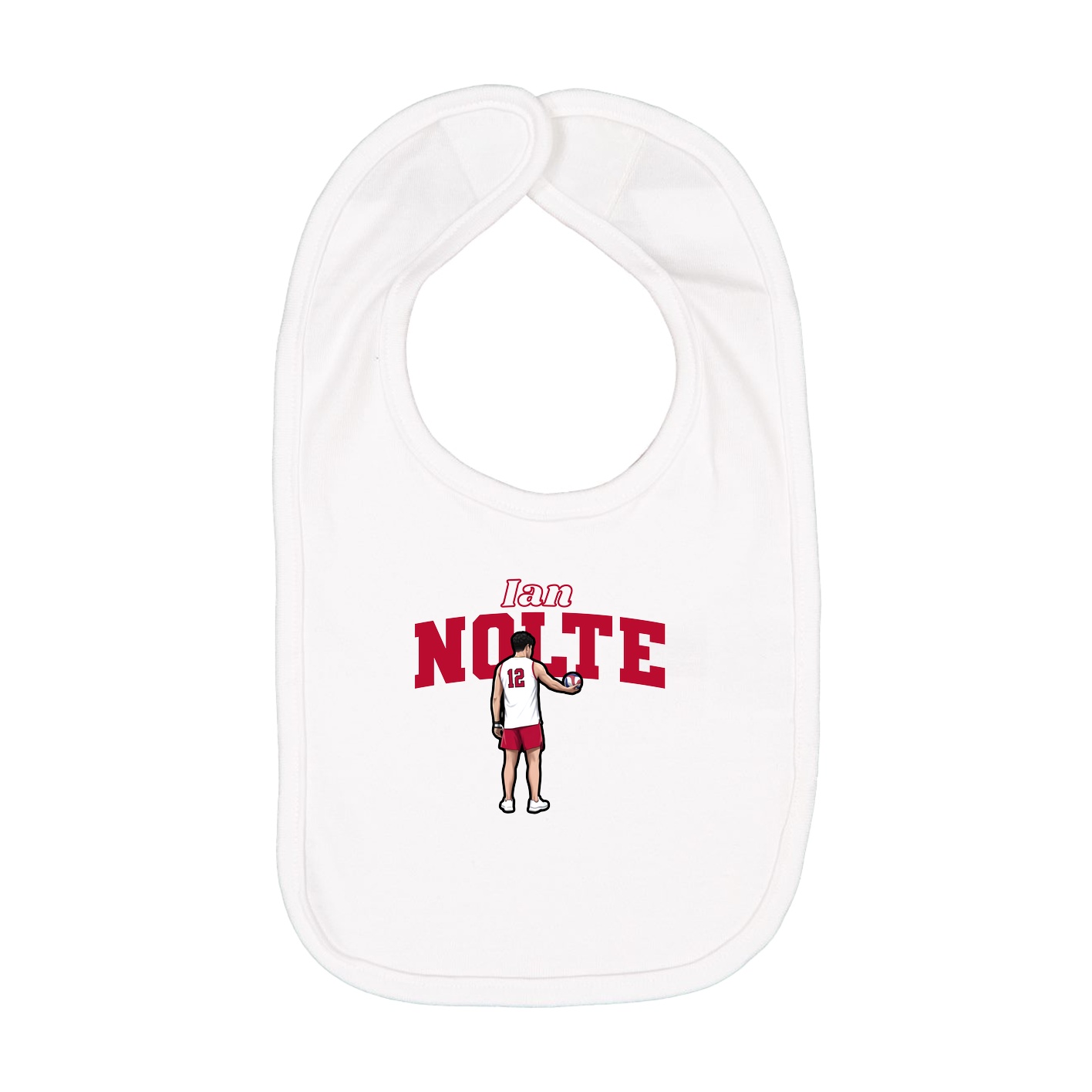 Infant Bib — Name Arch in White