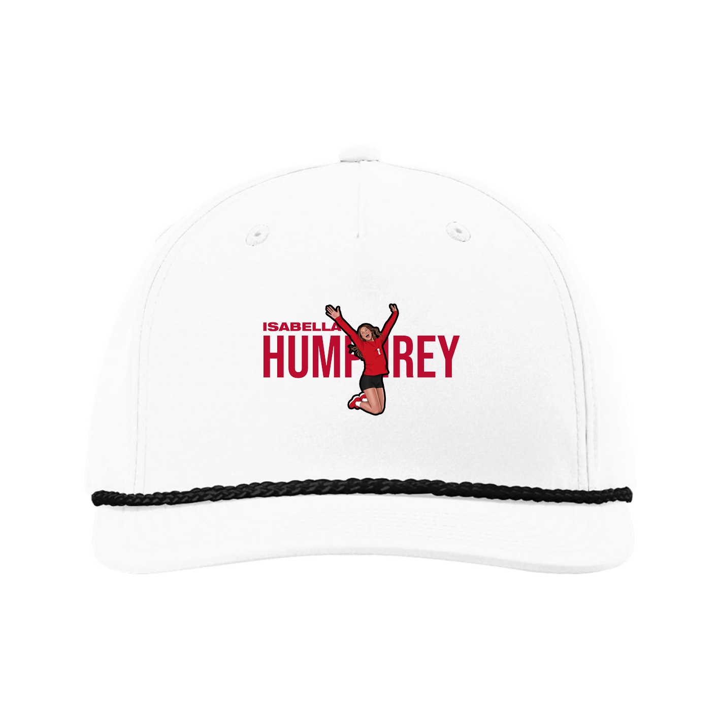 Five-Panel Classic Rope Cap — Player Name in White