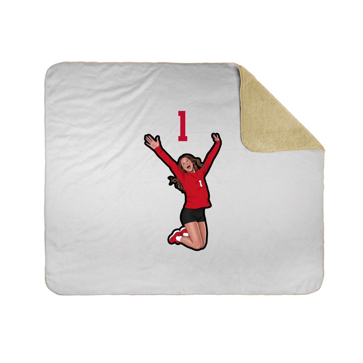 Throw Blanket — Number Top in White