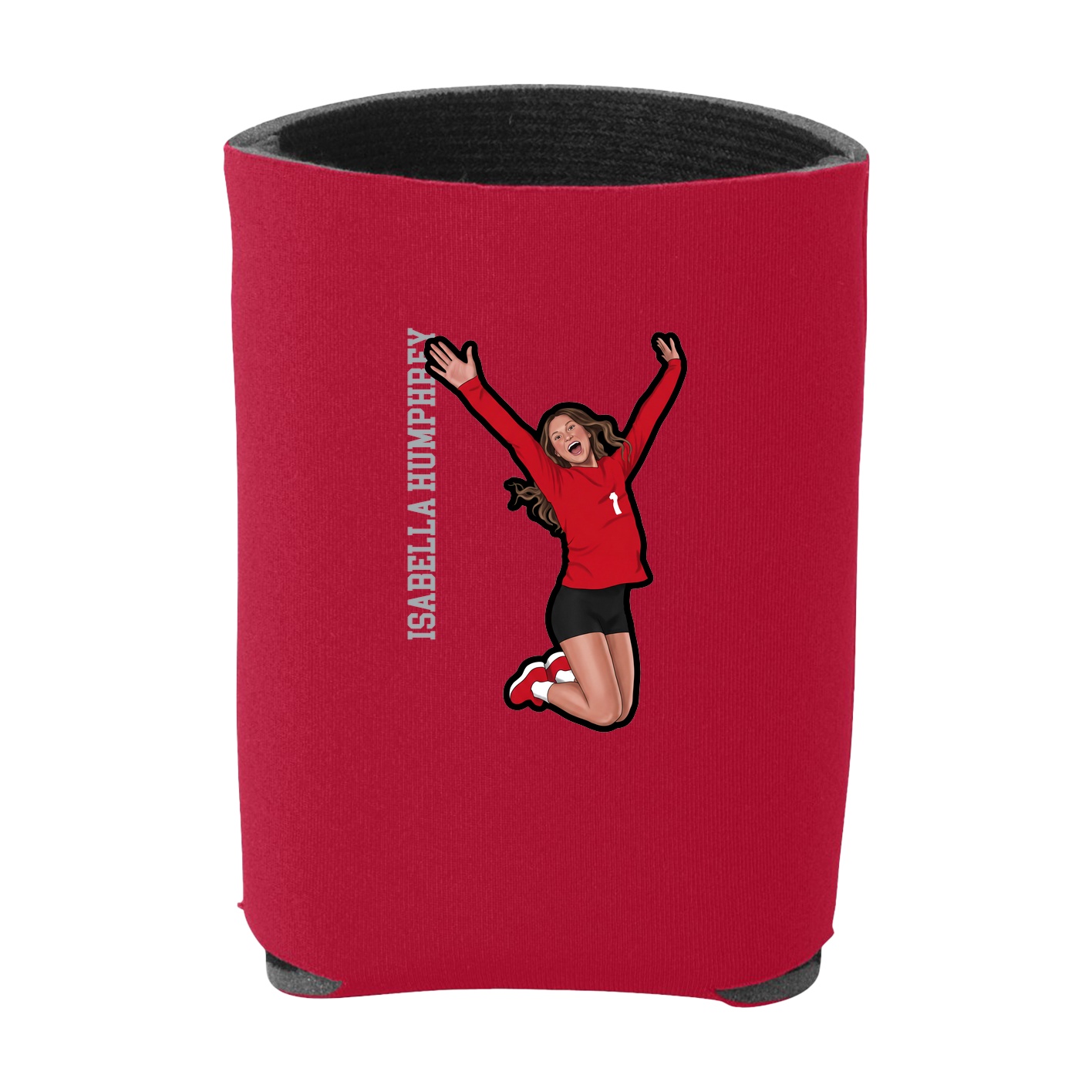 Can Holder — Name Vertical in Red