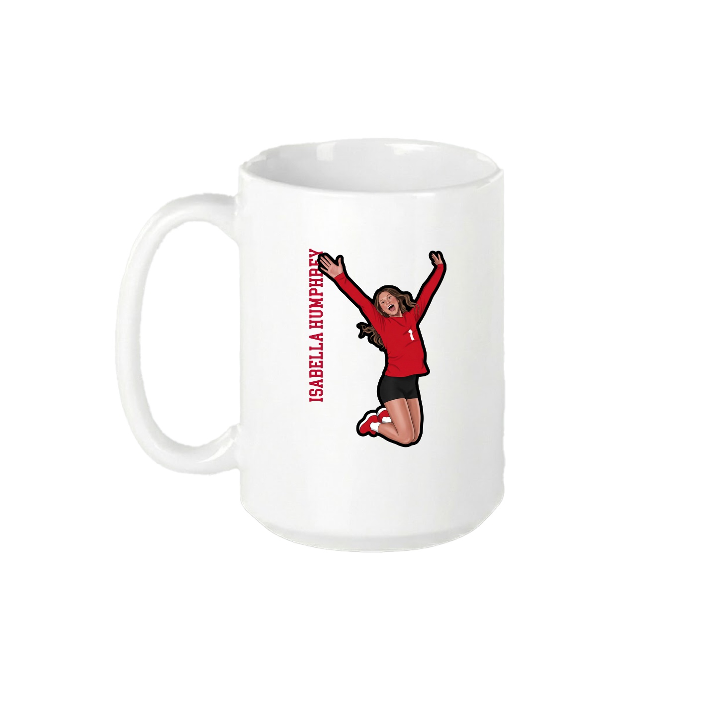 15oz Coffee Mug — Name Vertical in White