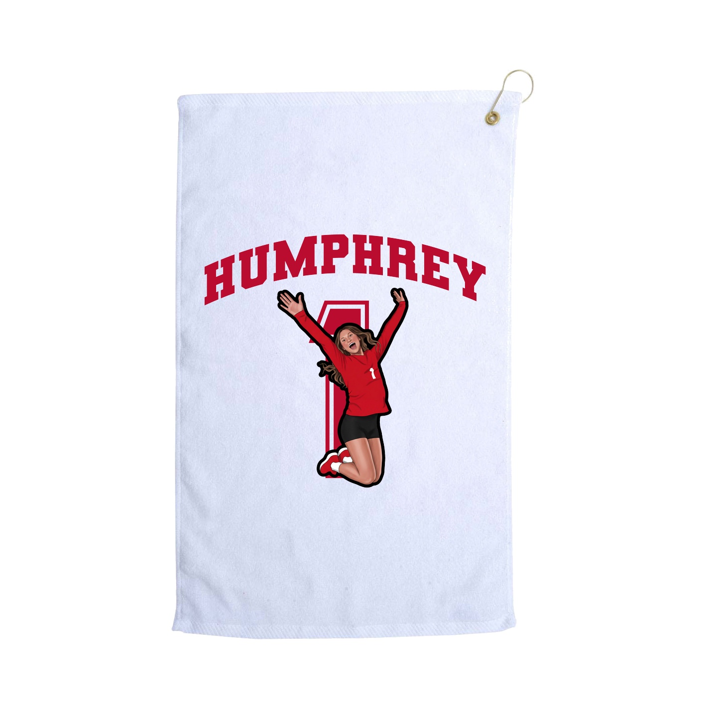 Golf Towel — Number in White