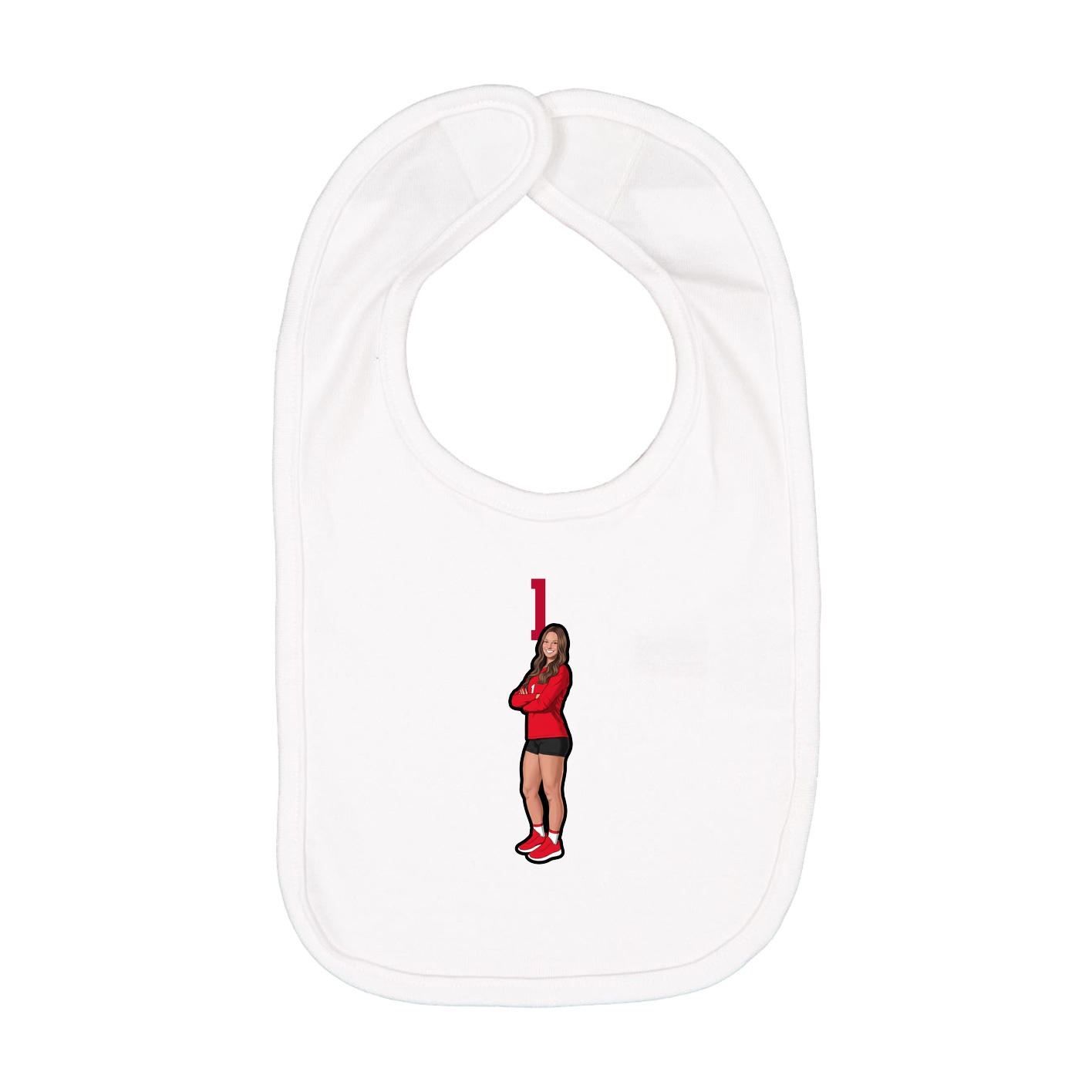 Infant Bib — Number Top in White