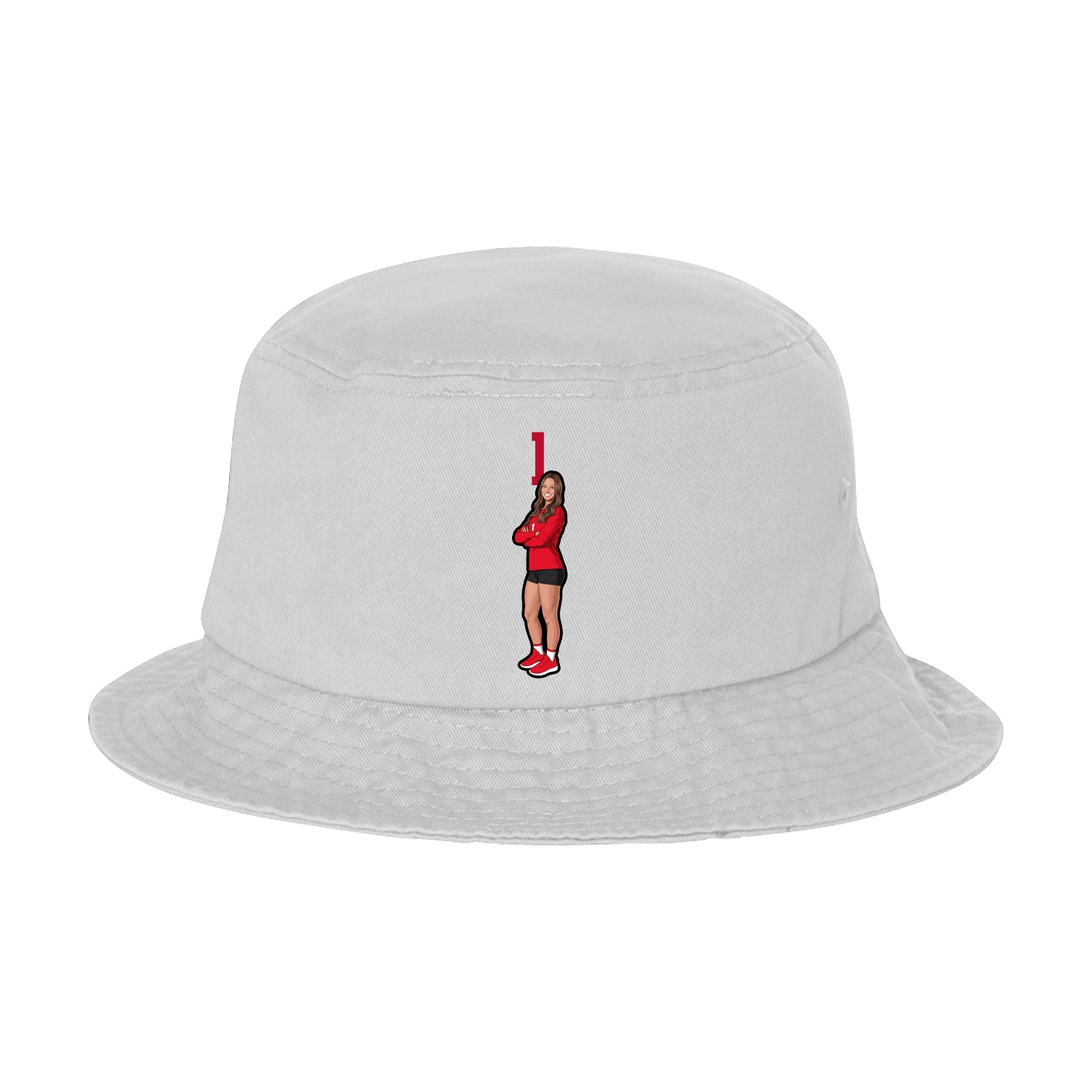 Bucket Cap — Number Top in White