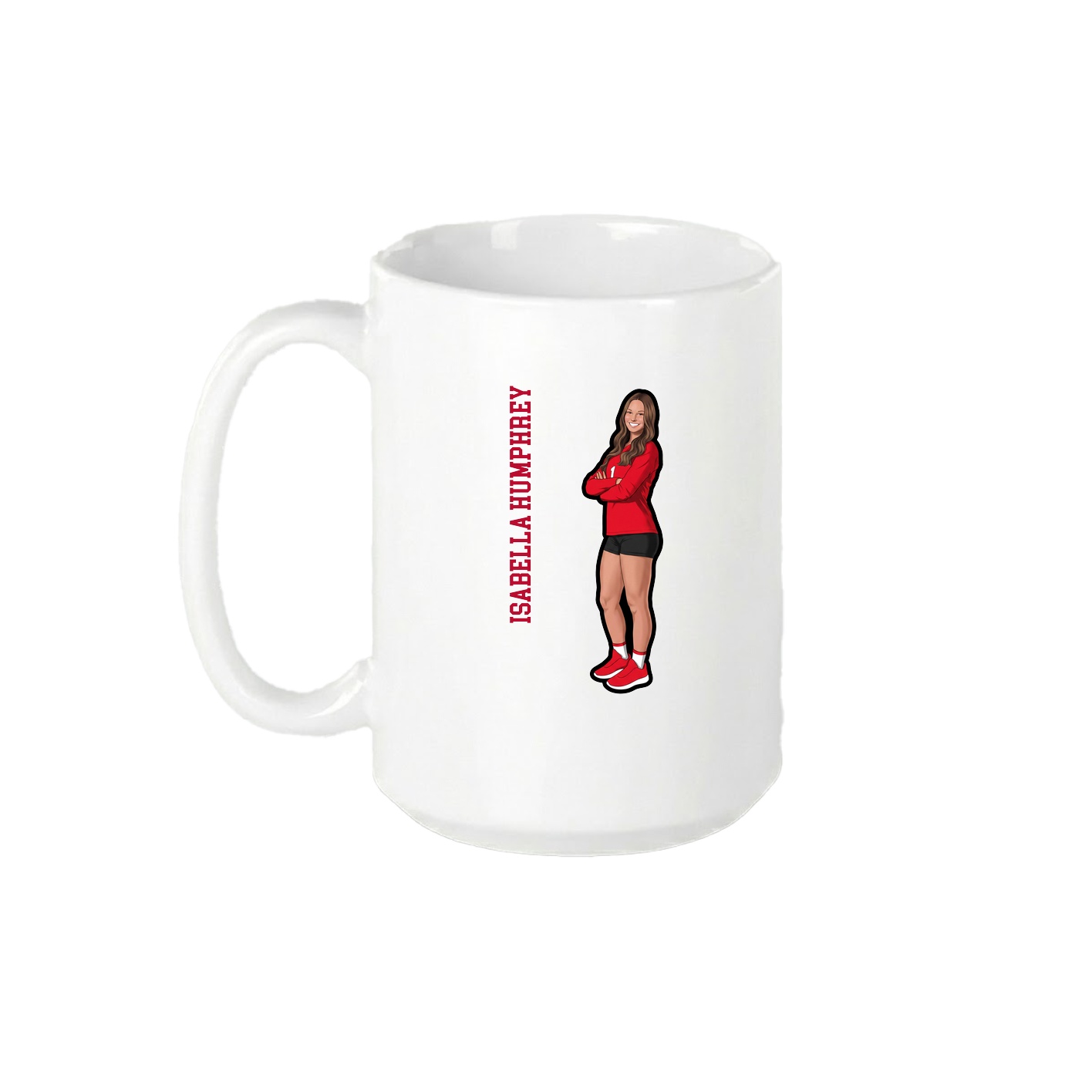 15oz Coffee Mug — Name Vertical in White
