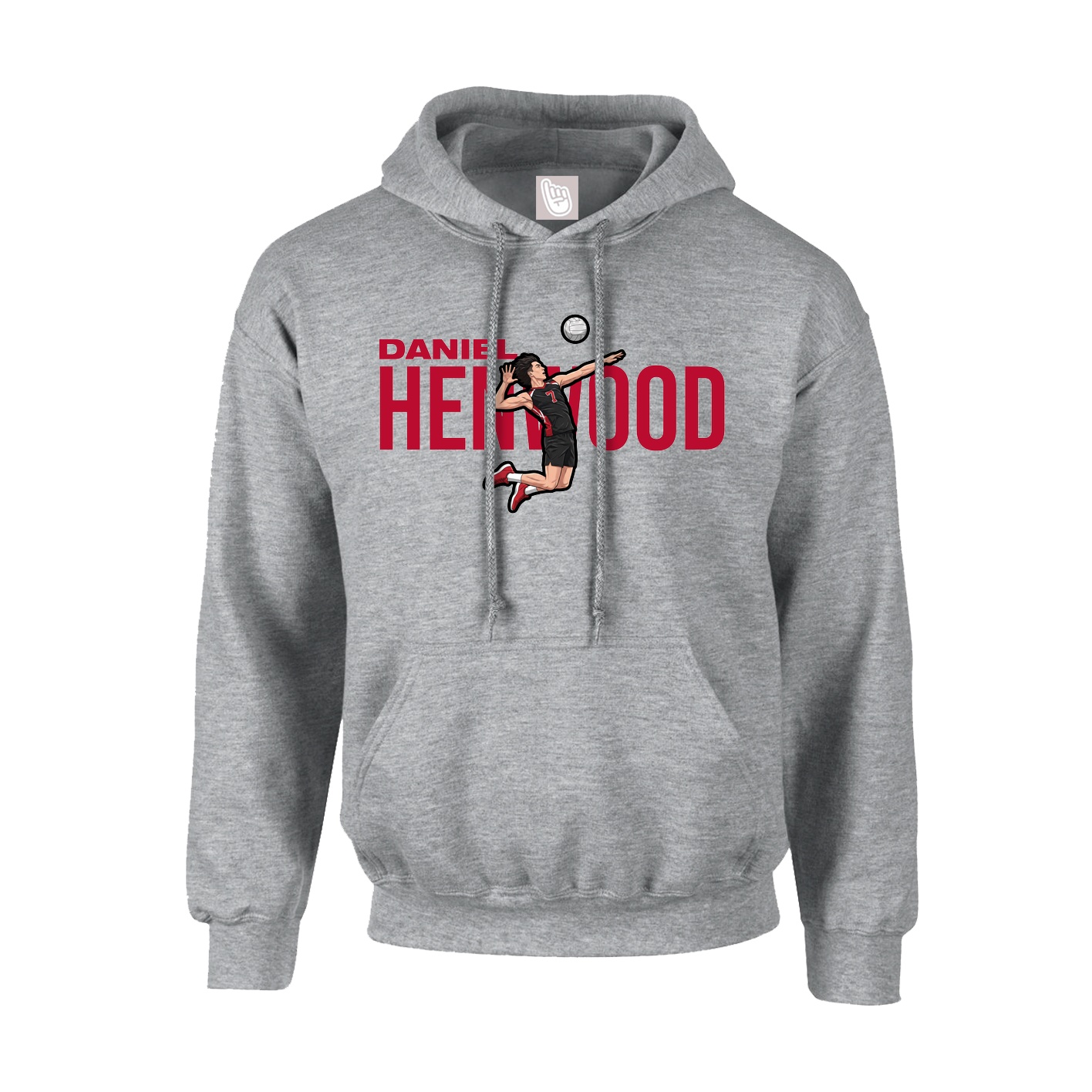 Hoodie — Player Name in Grey