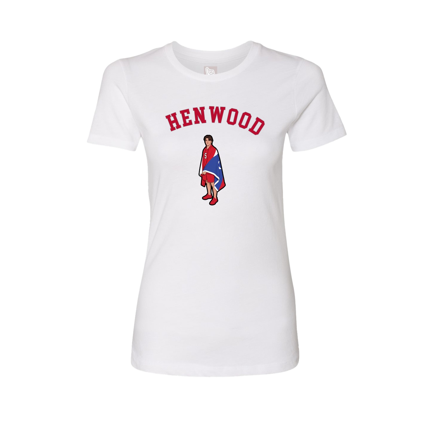 Fitted Women's Tee — Shirsey Arch in White