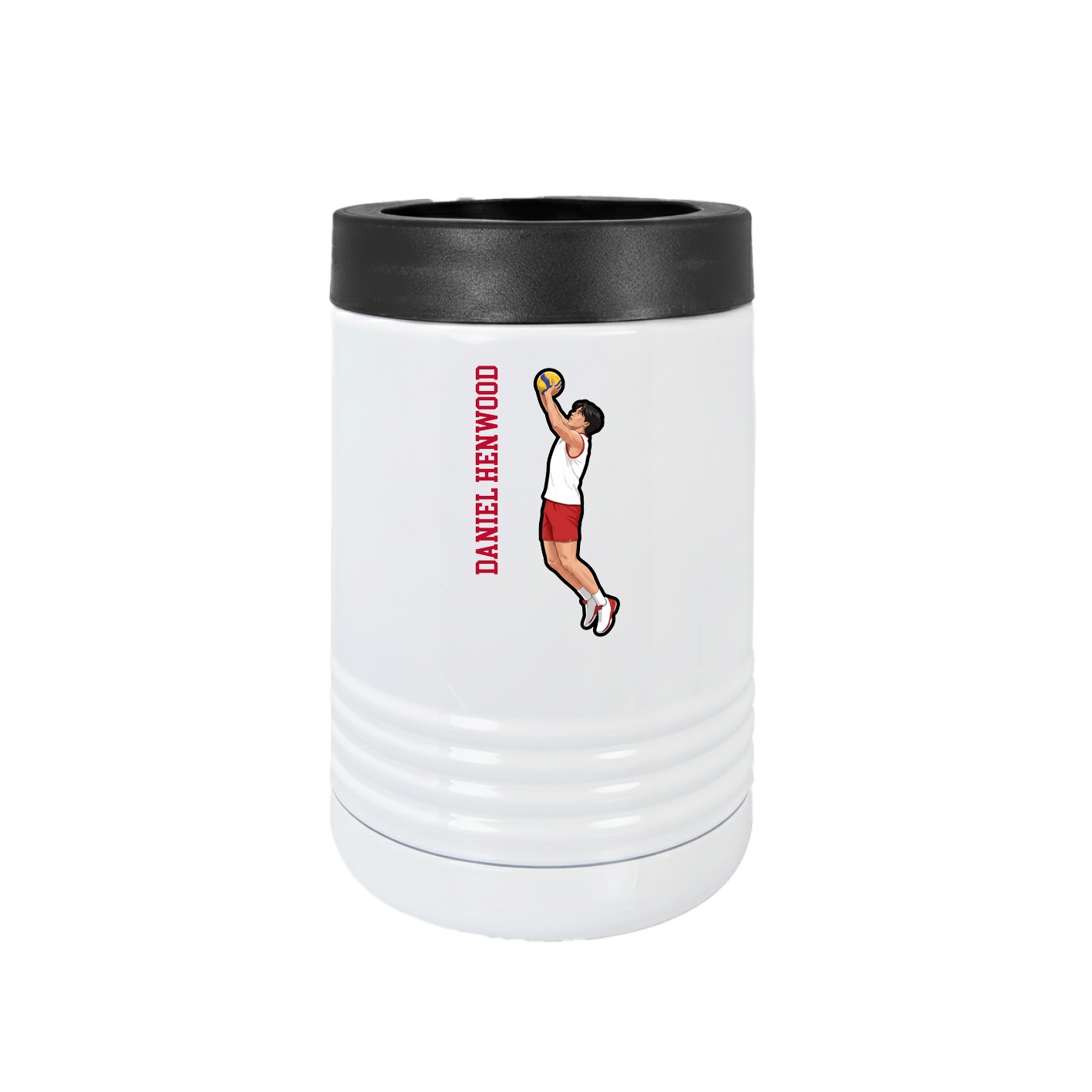 Beverage Holder — Name Vertical in White