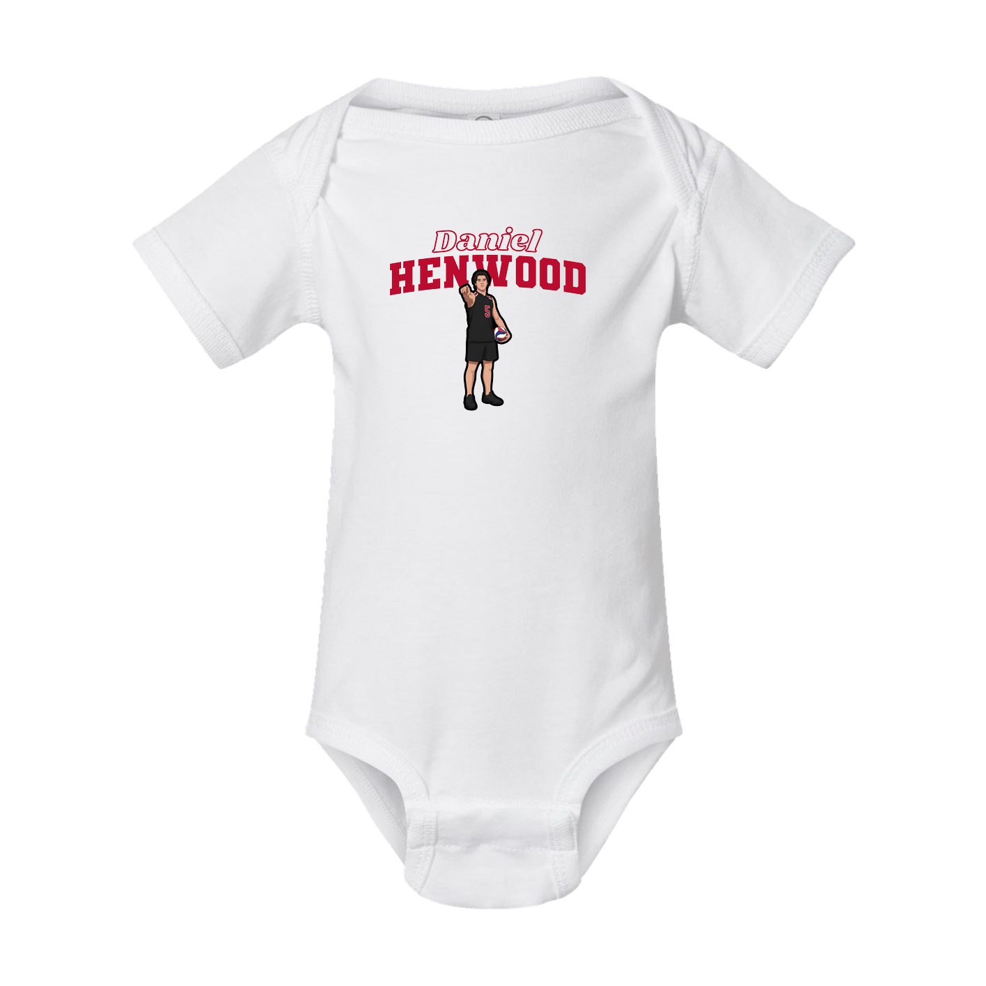 Baby Onesie — Name Arch in White