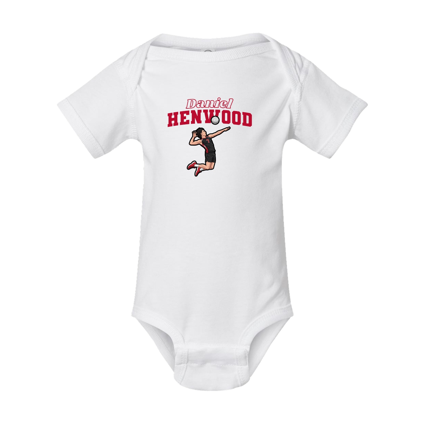 Baby Onesie — Name Arch in White