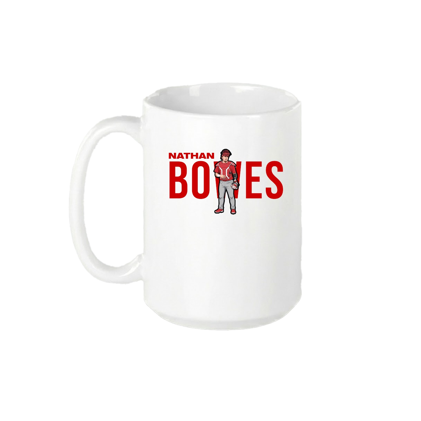 15oz Coffee Mug — Player Name in White