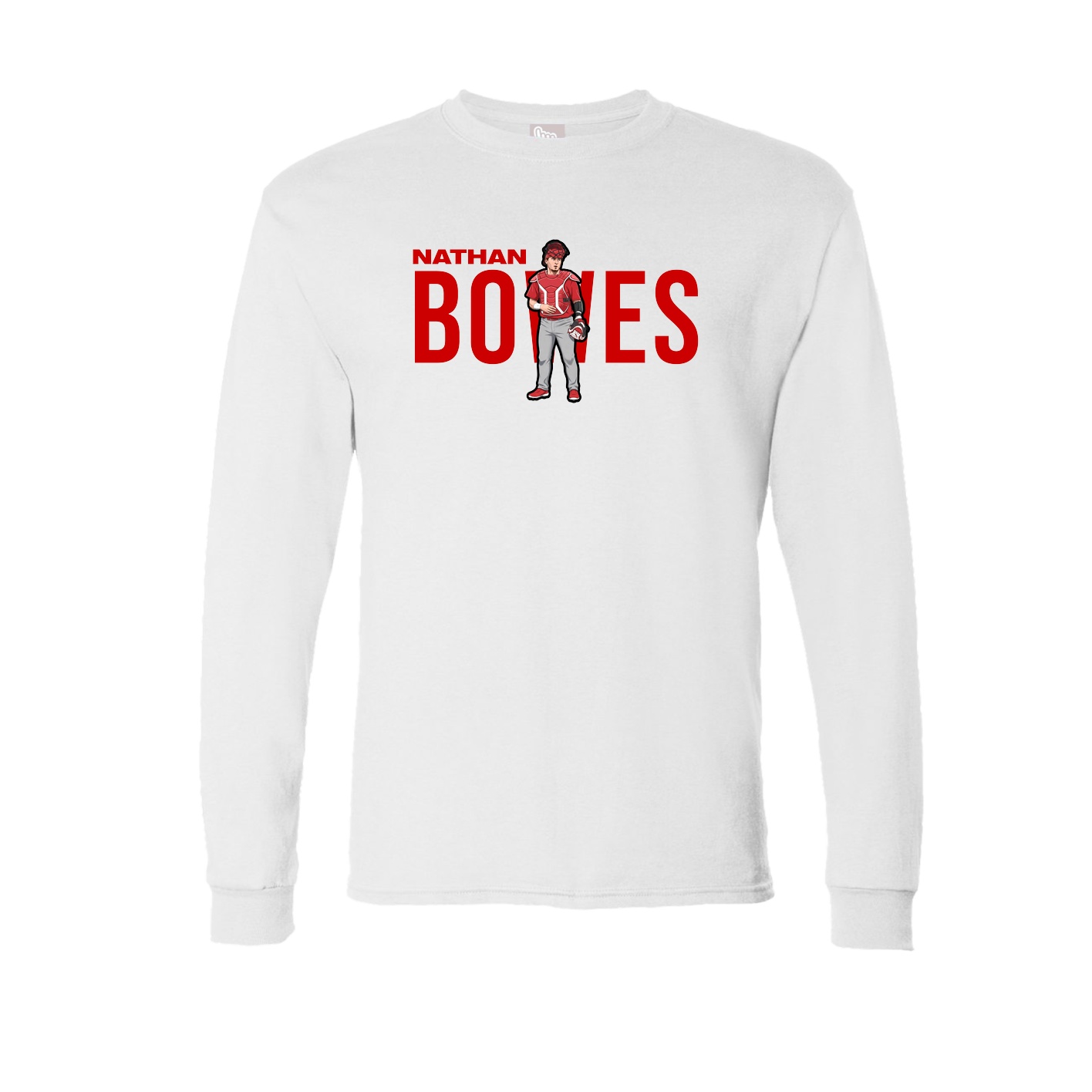 Long Sleeve Tee — Player Name in White