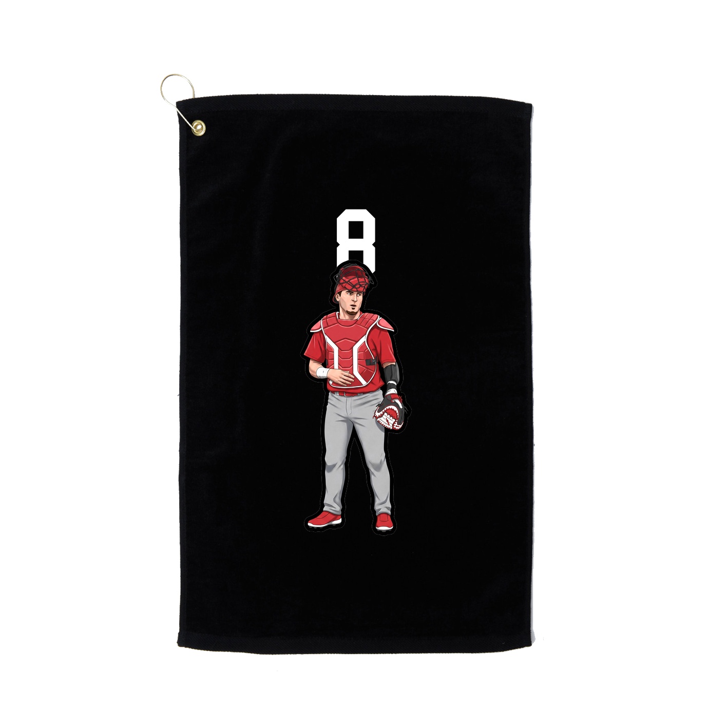 Golf Towel — Number Top in Black