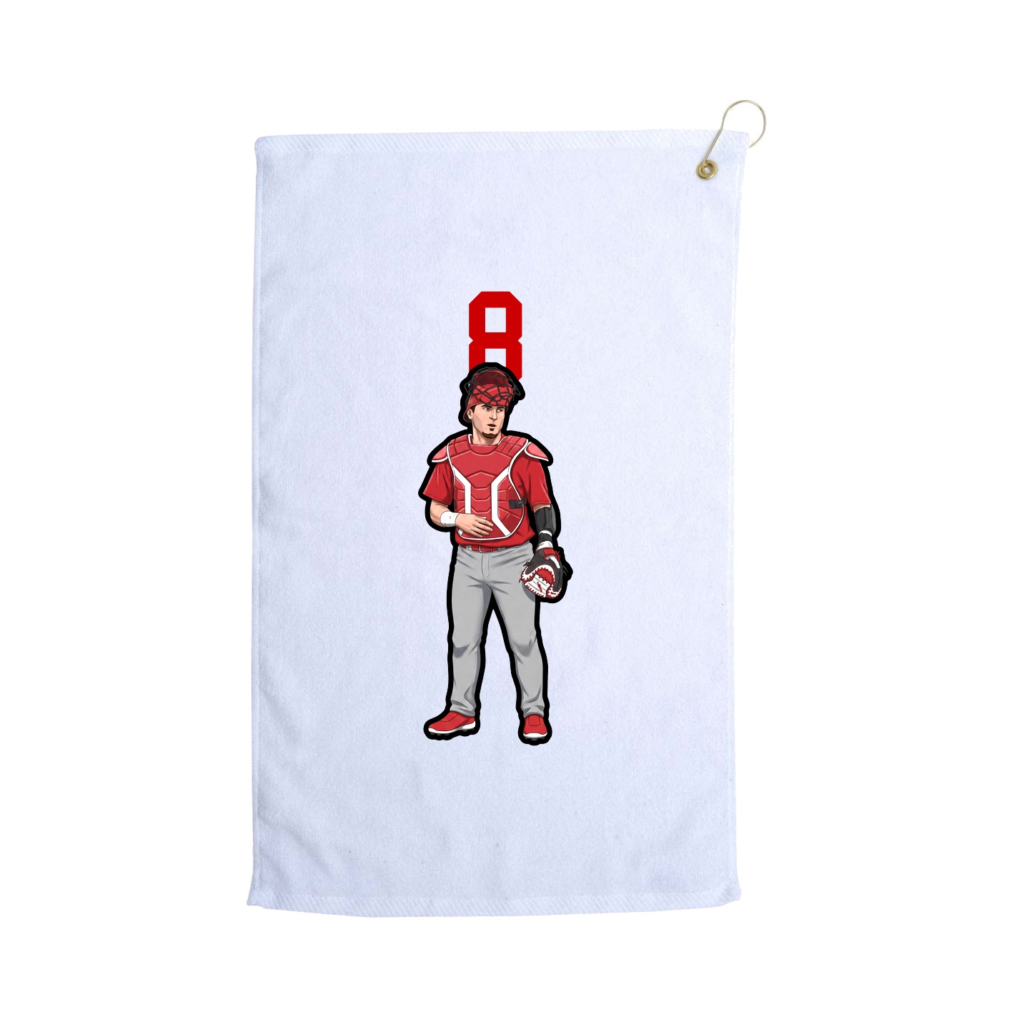 Golf Towel — Number Top in White