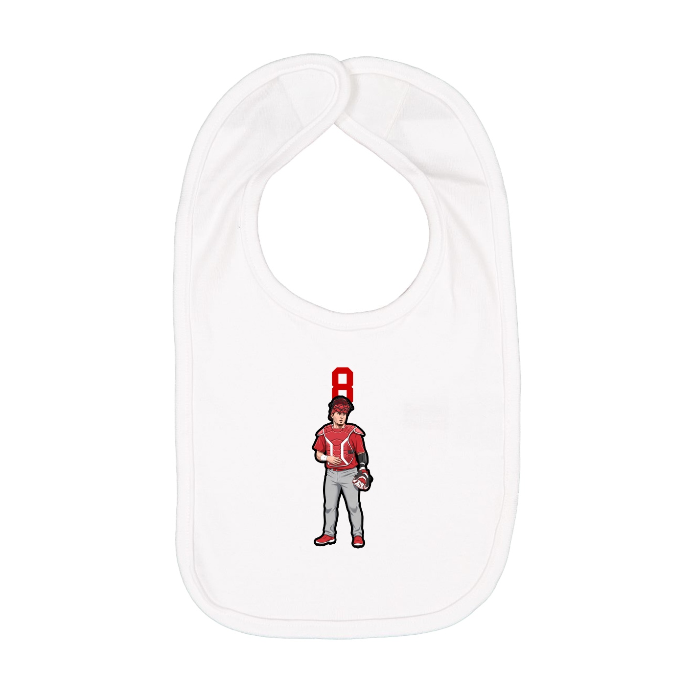 Infant Bib — Number Top in White