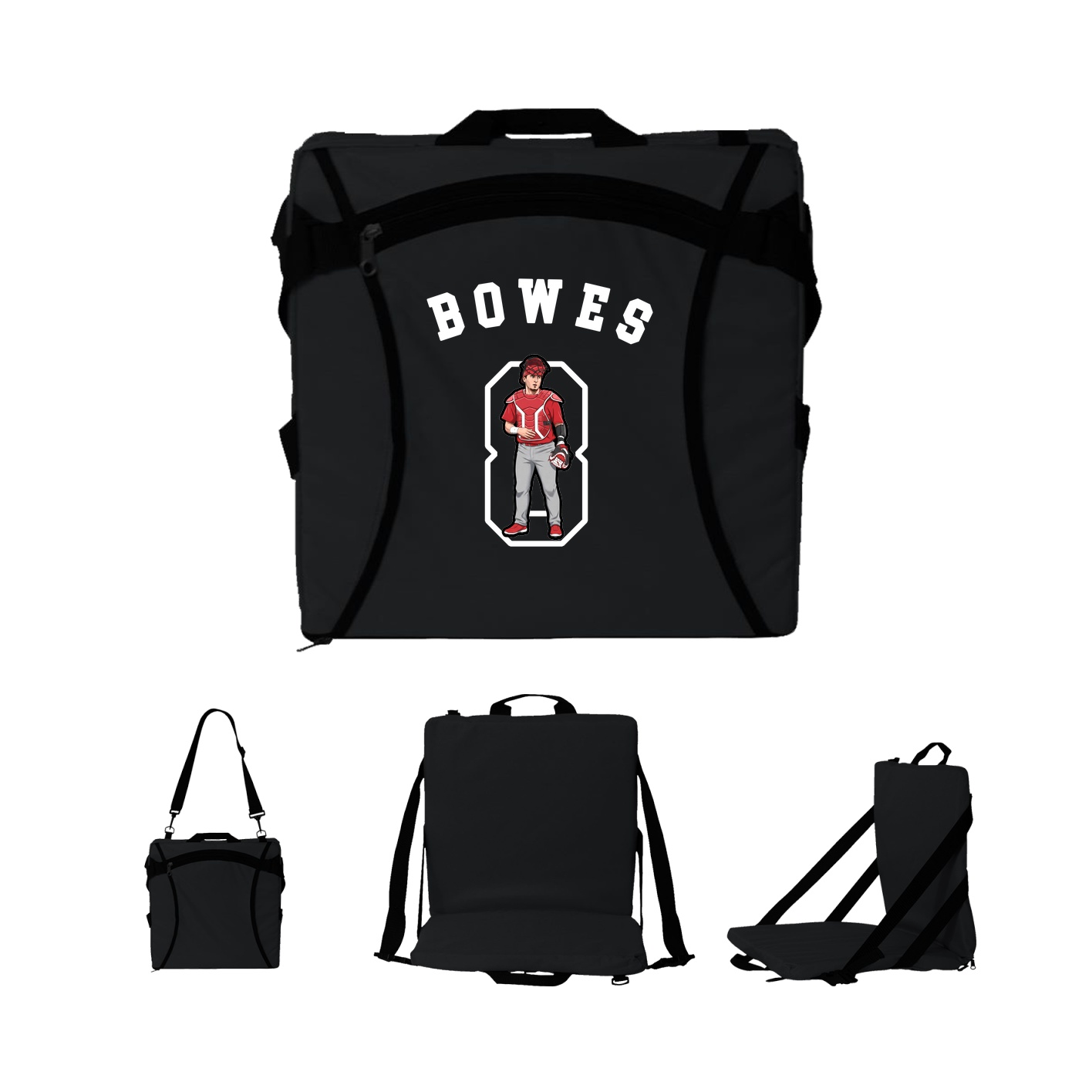 Folding Stadium Seat — Shirsey Arch in Black