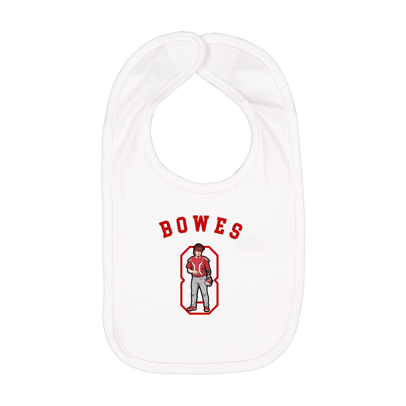 Infant Bib — Shirsey Arch in White