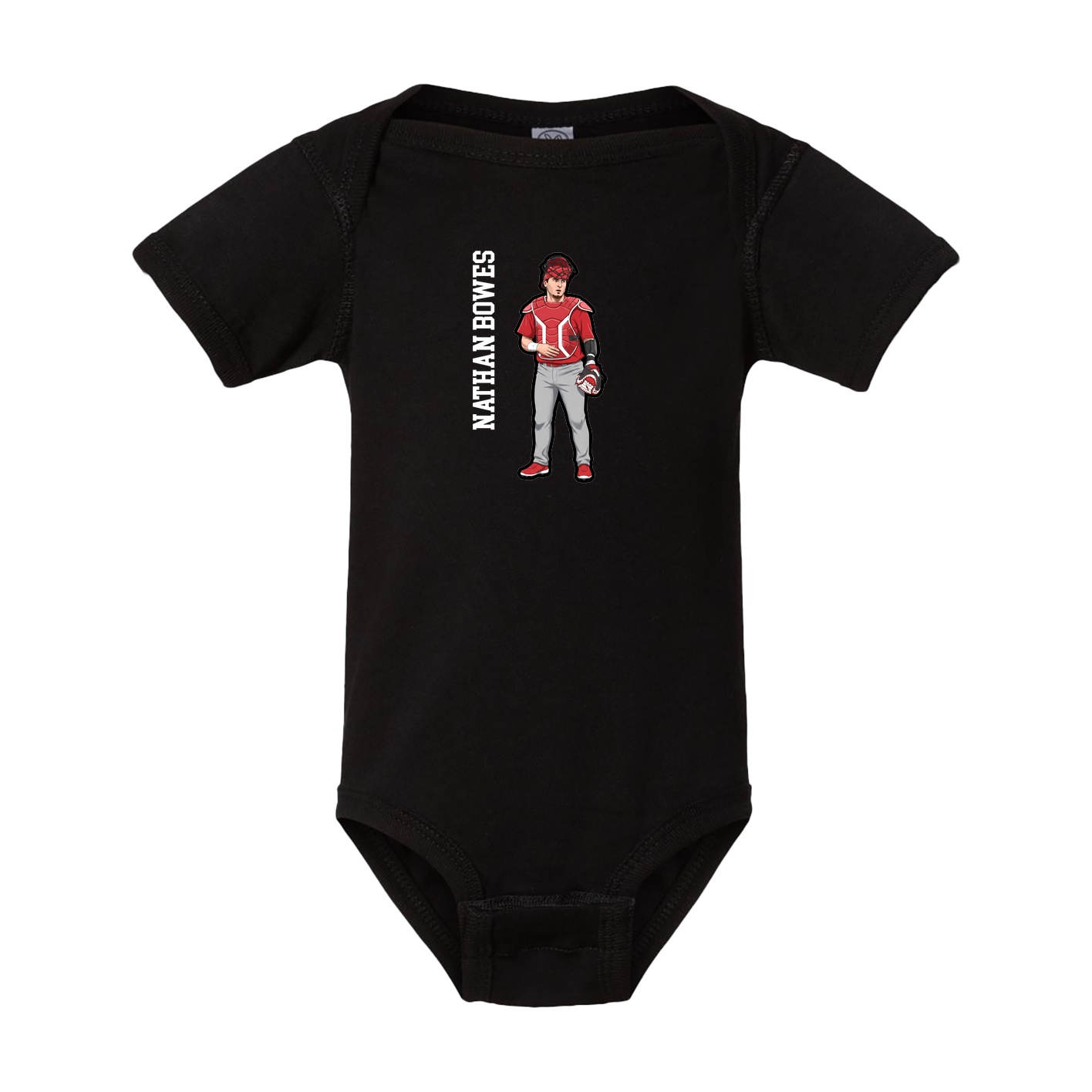 Baby Onesie — Name Vertical in Black