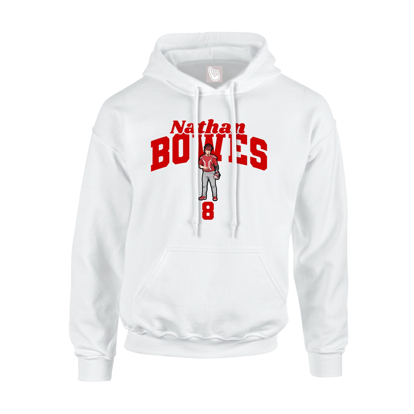 Hoodie — Signature Arch in White