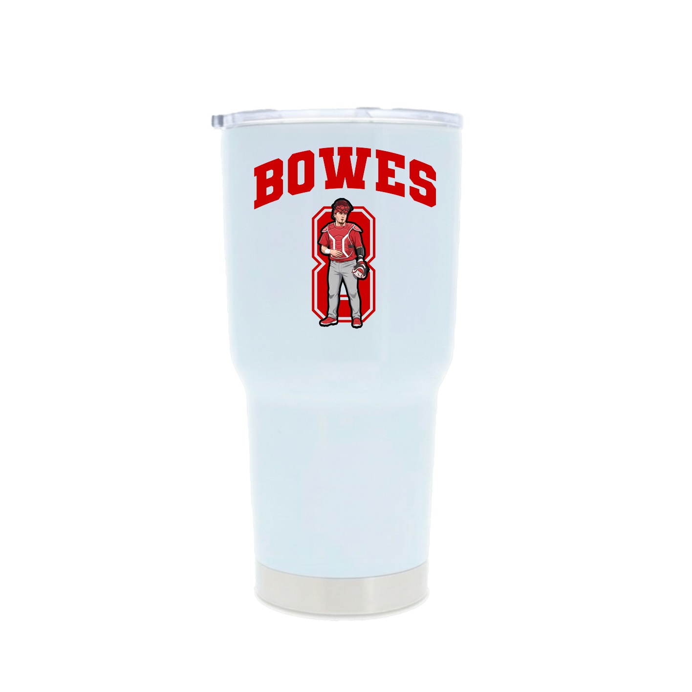 30oz Stainless Steel Tumbler — Number in White