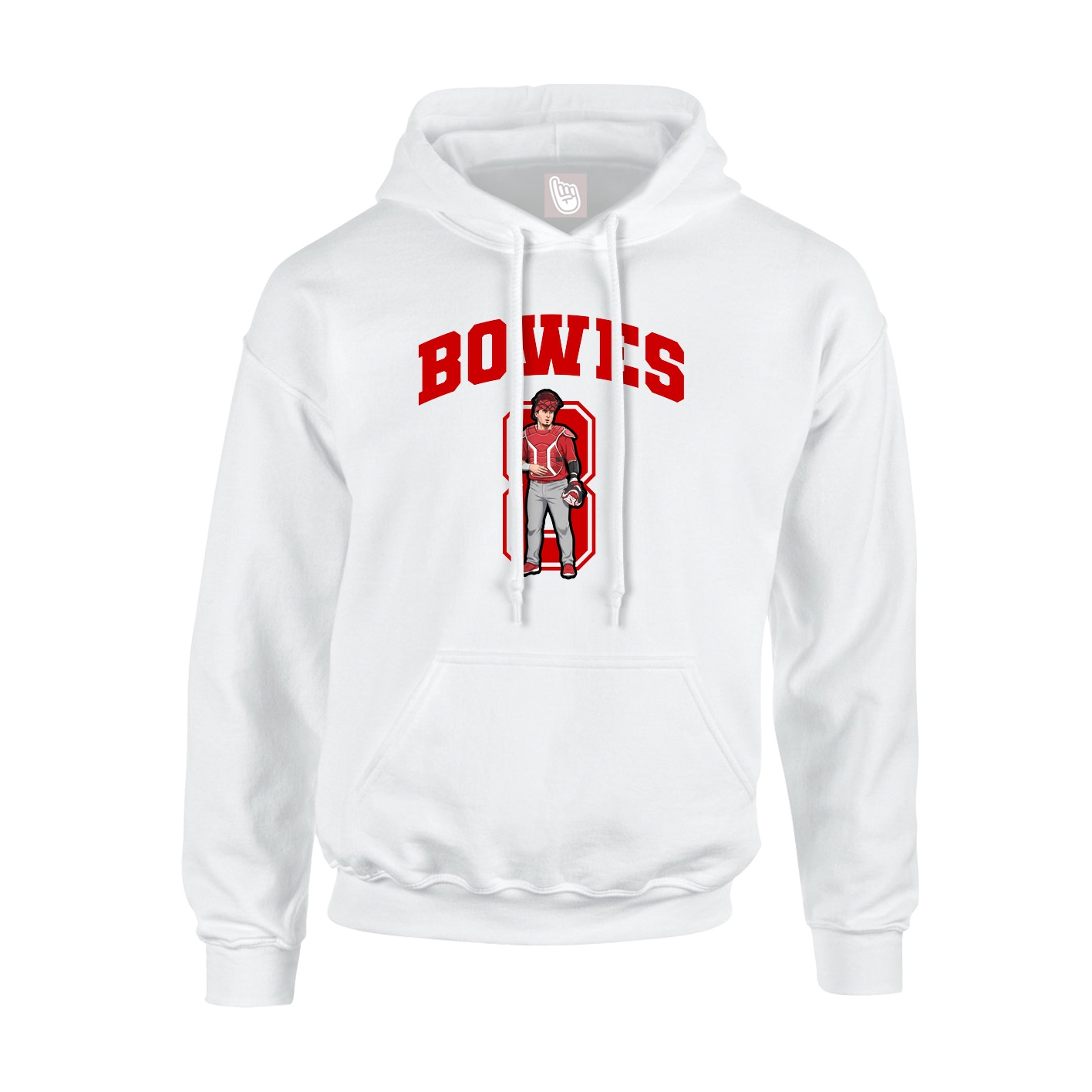 Hoodie — Number in White