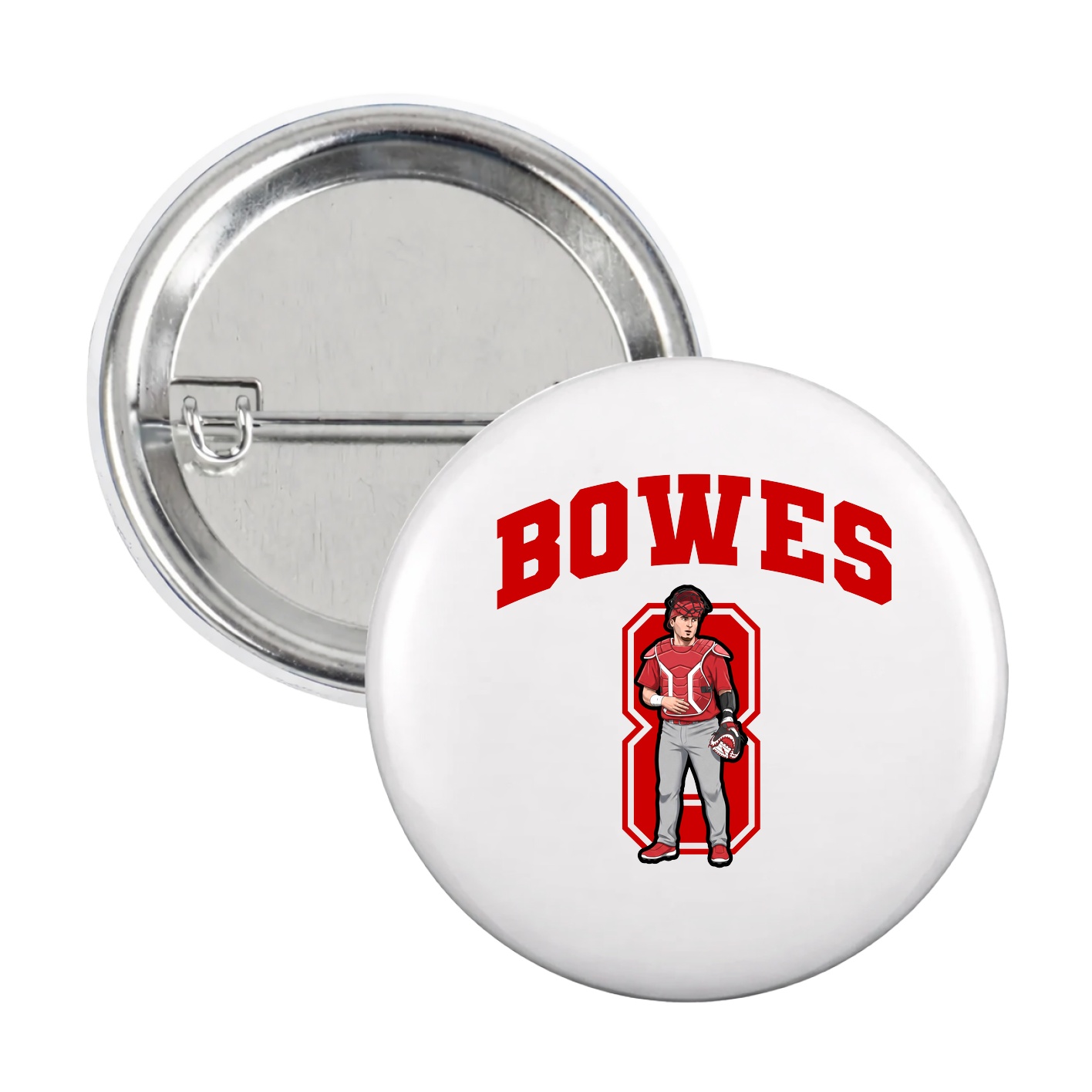 Game Day Button — Number in White
