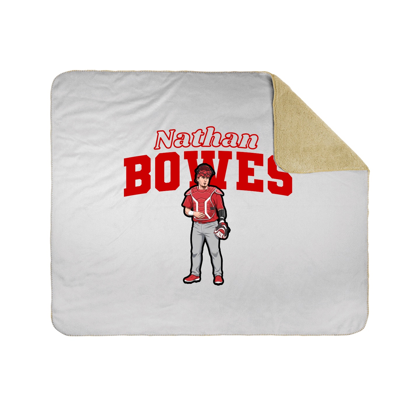 Throw Blanket — Name Arch in White
