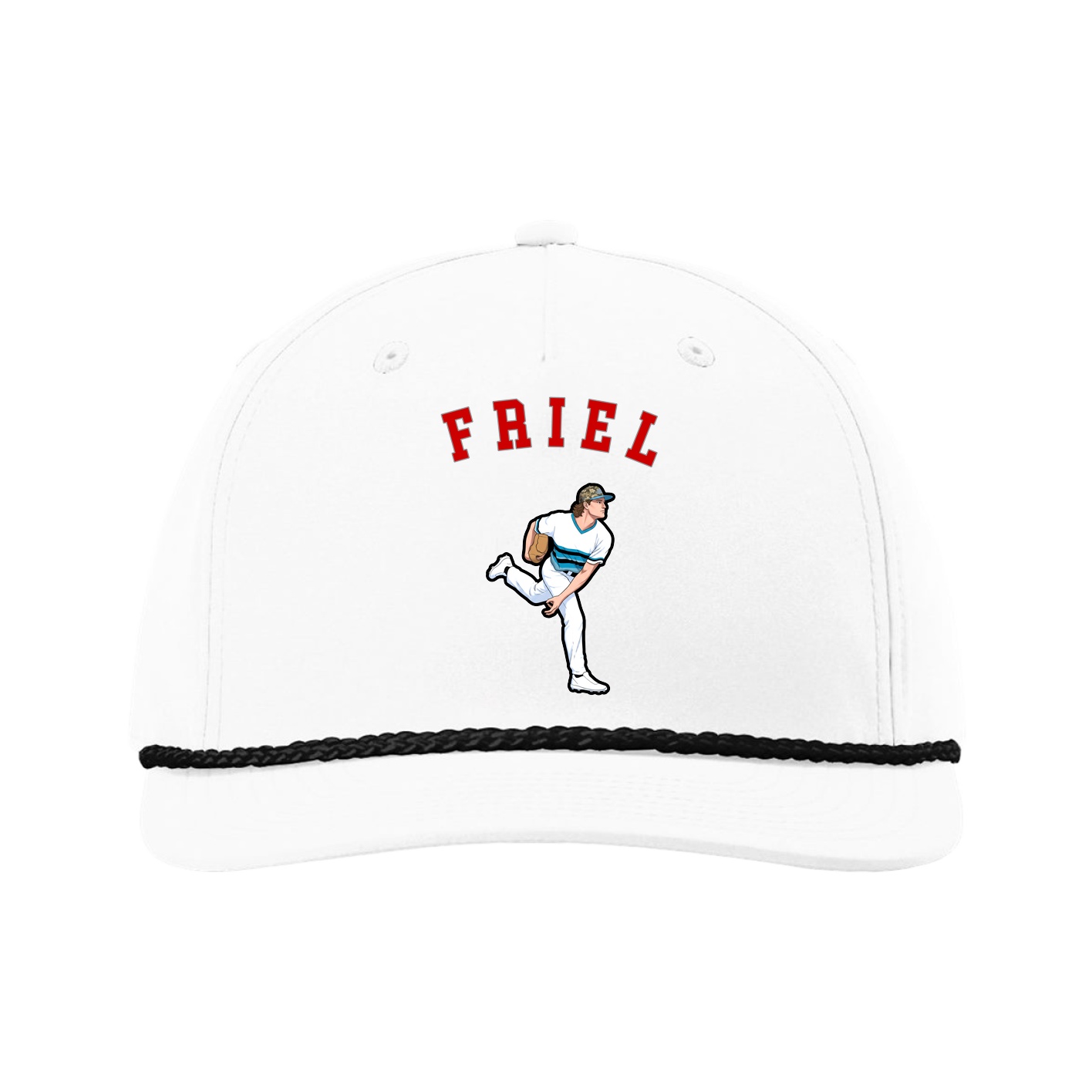 Five-Panel Classic Rope Cap — Shirsey Arch in White