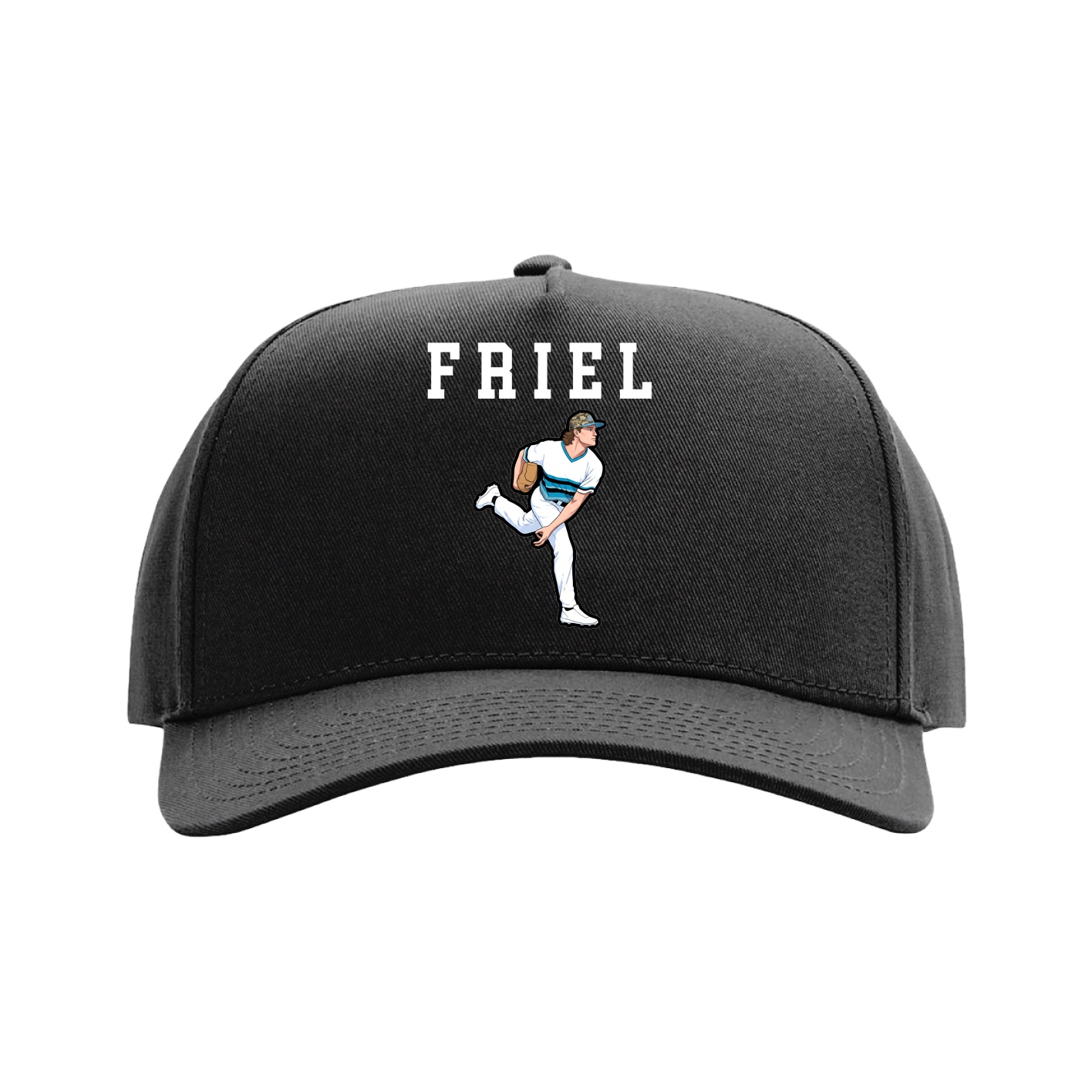 Full Fabric Five-Panel Champ Cap — Shirsey in Black