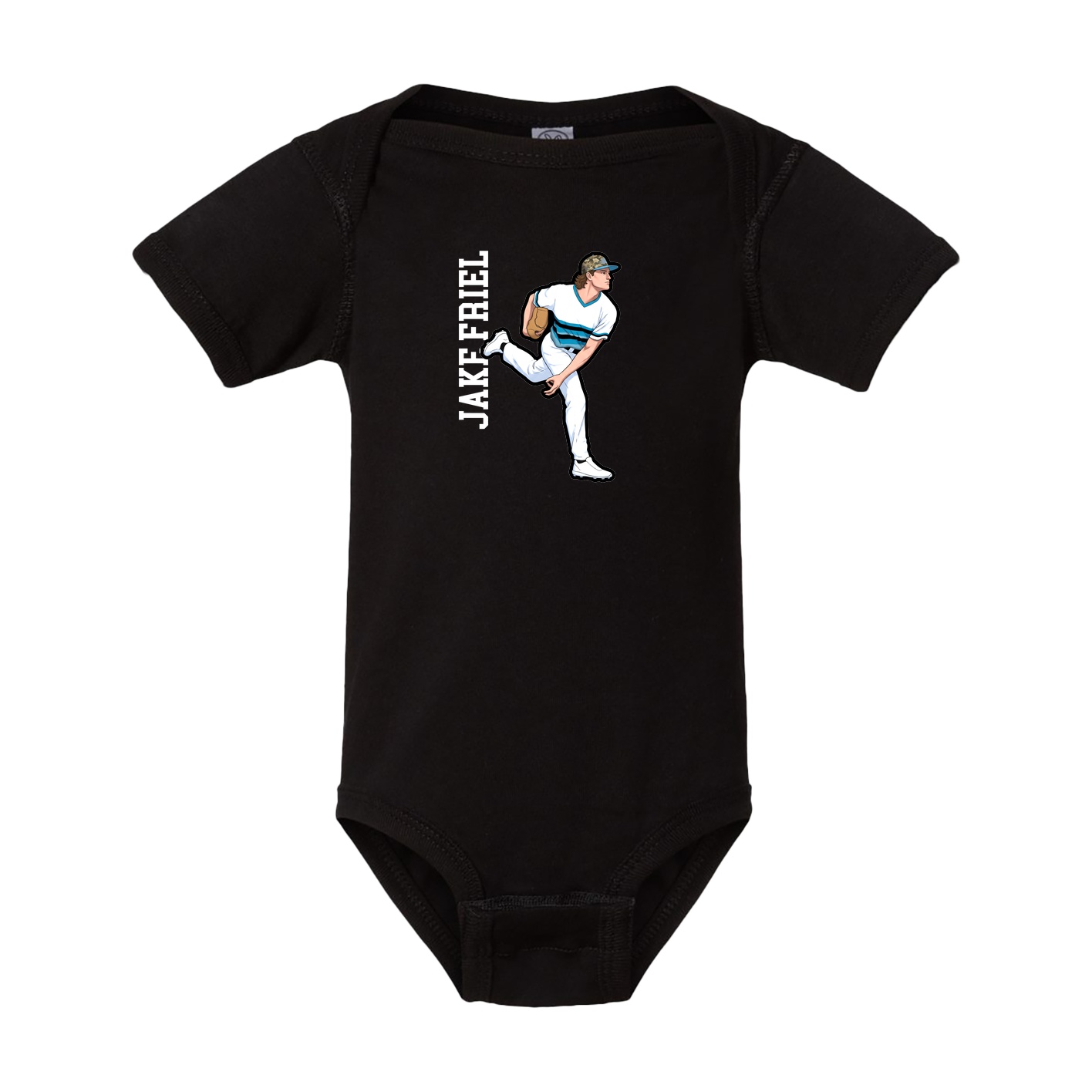 Baby Onesie — Name Vertical in Black