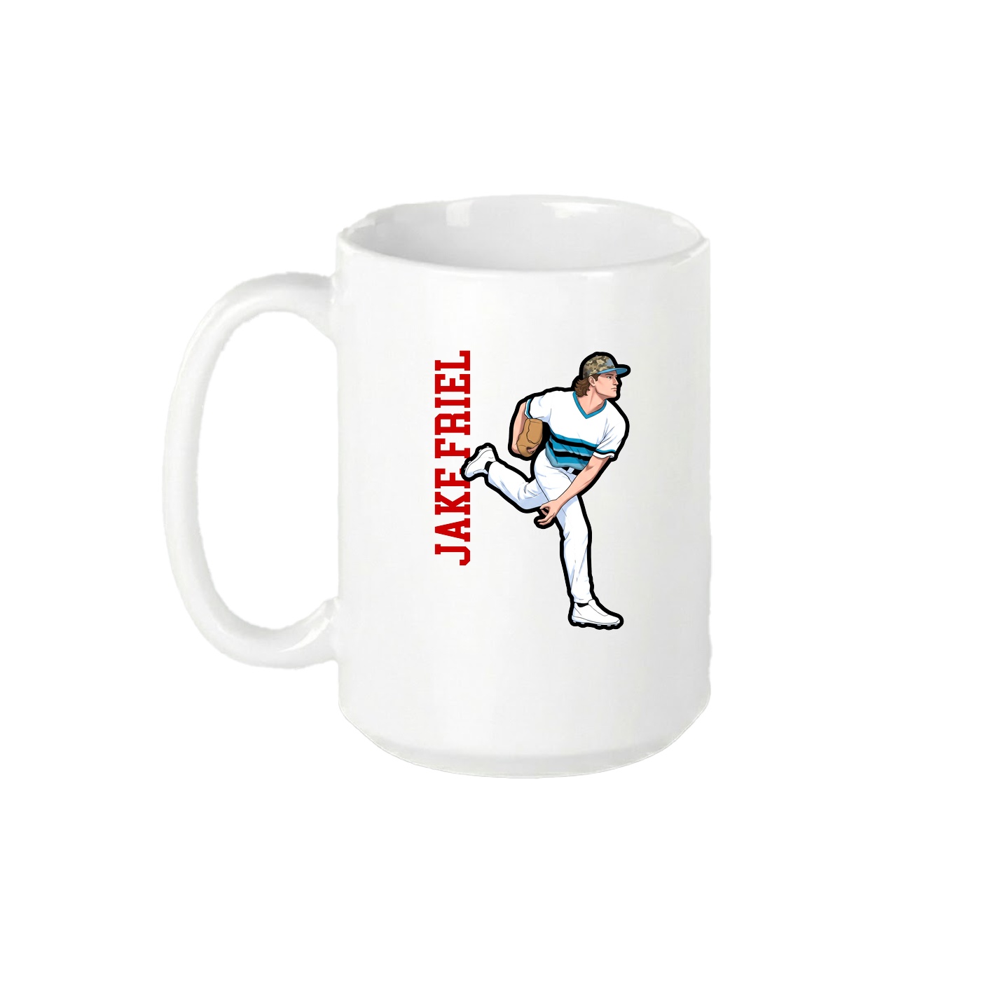 15oz Coffee Mug — Name Vertical in White