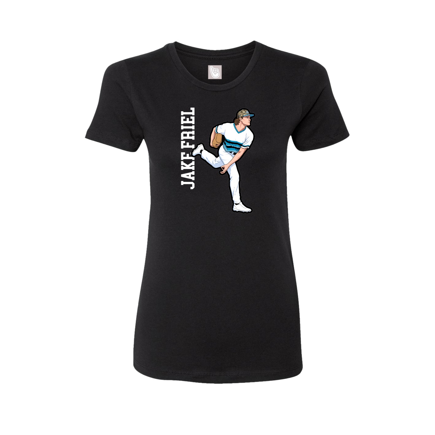 Fitted Women's Tee — Name Vertical in Black