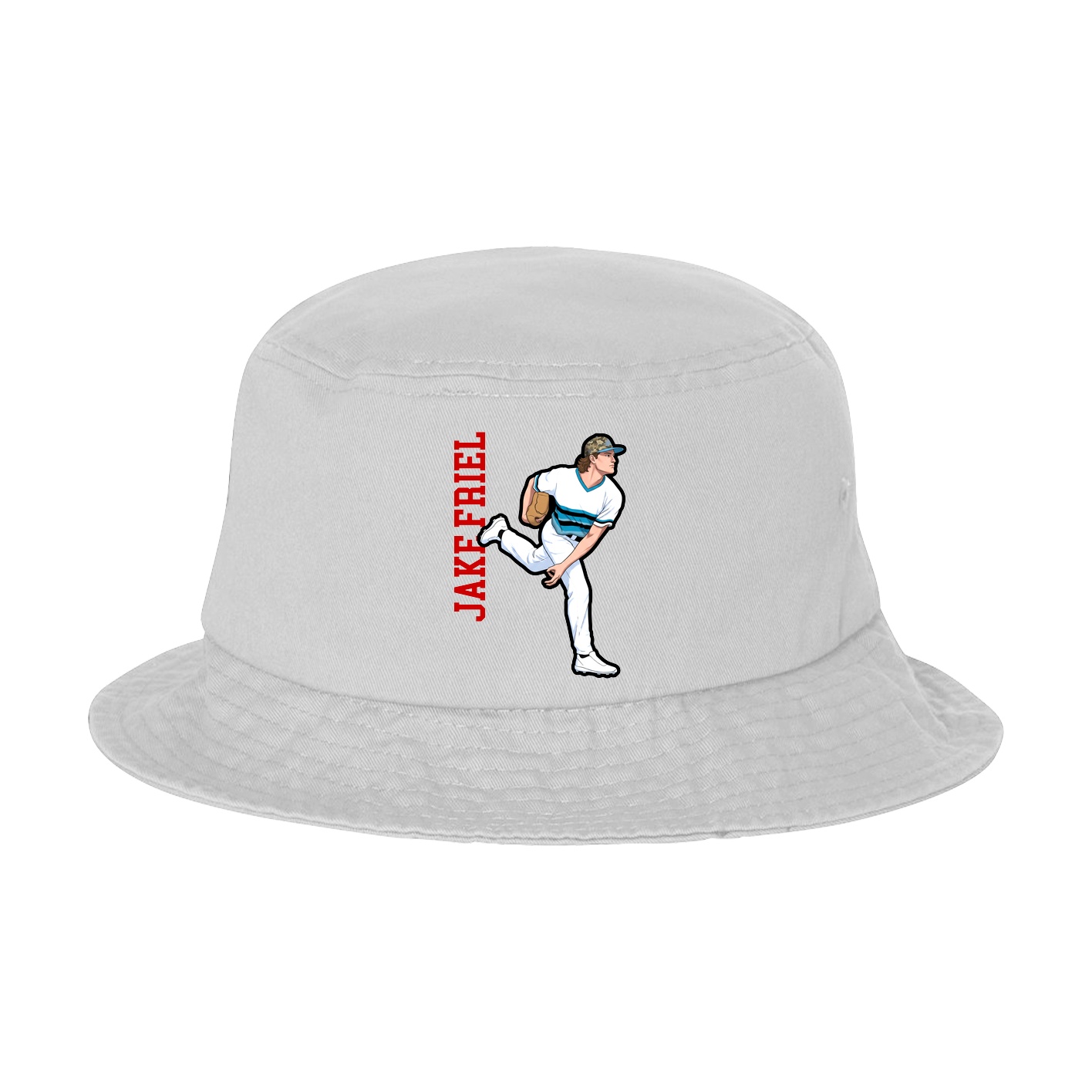 Bucket Cap — Name Vertical in White