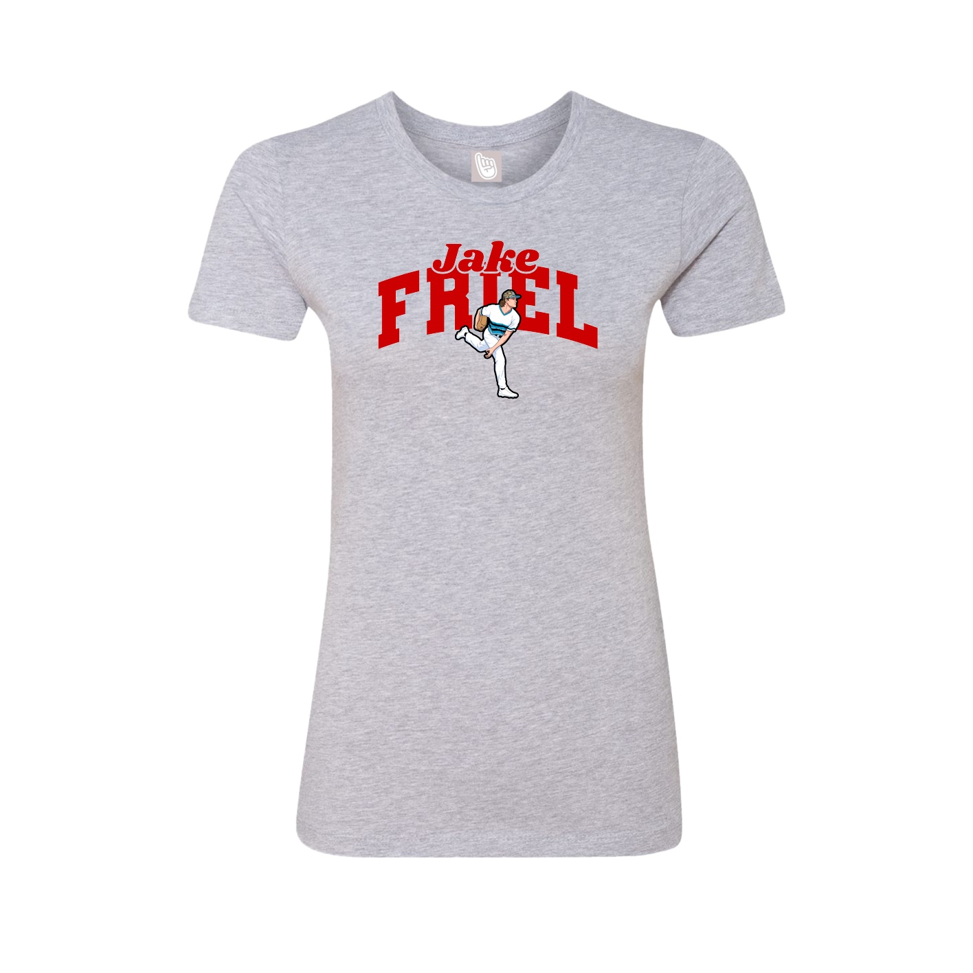 Fitted Women's Tee — Signature Arch in Grey