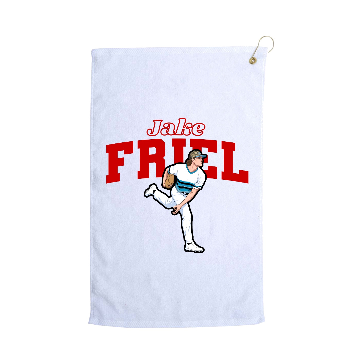 Golf Towel — Name Arch in White