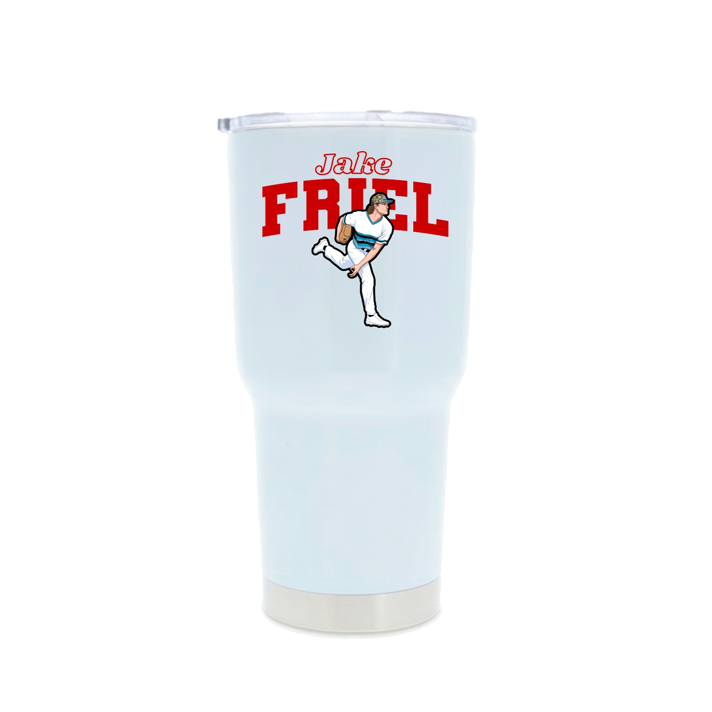 30oz Stainless Steel Tumbler — Name Arch in White