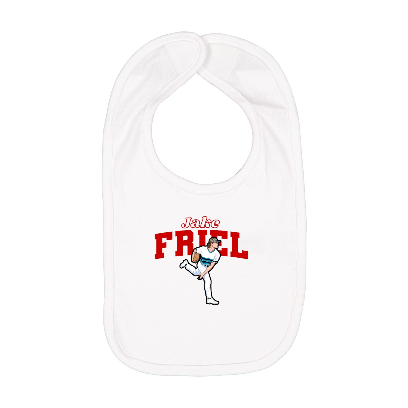 Infant Bib — Name Arch in White