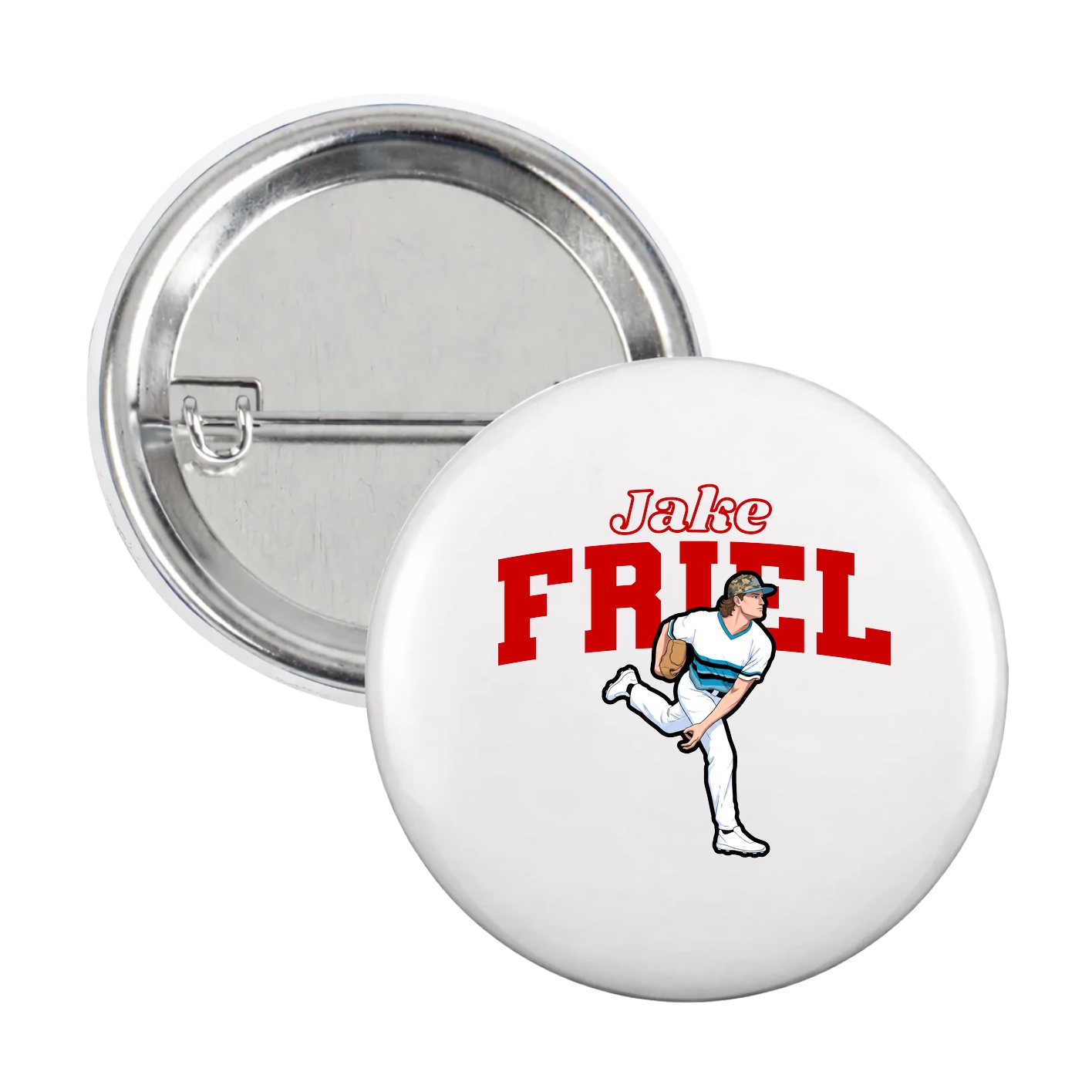 Game Day Button — Name Arch in White