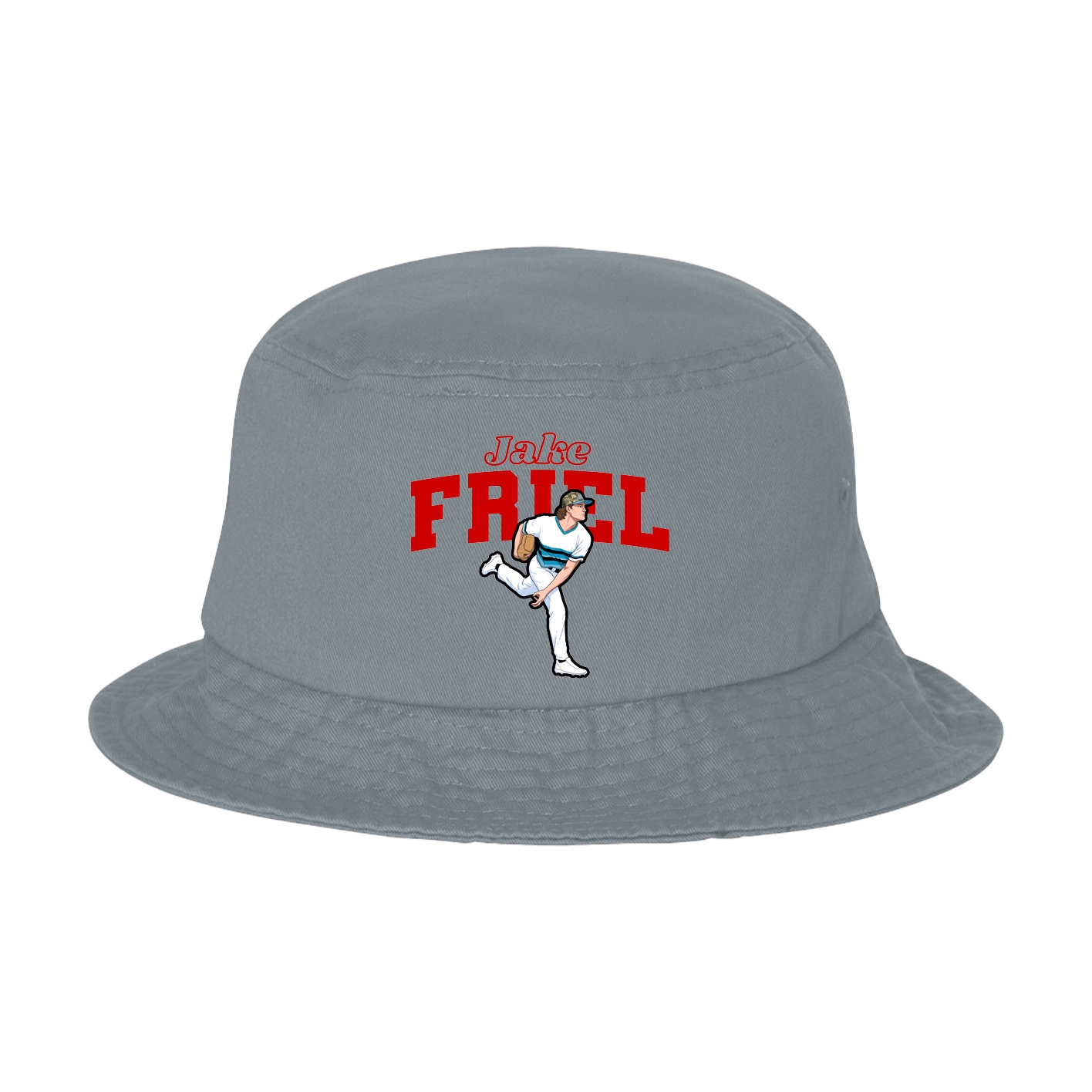 Bucket Cap — Name Arch in Grey