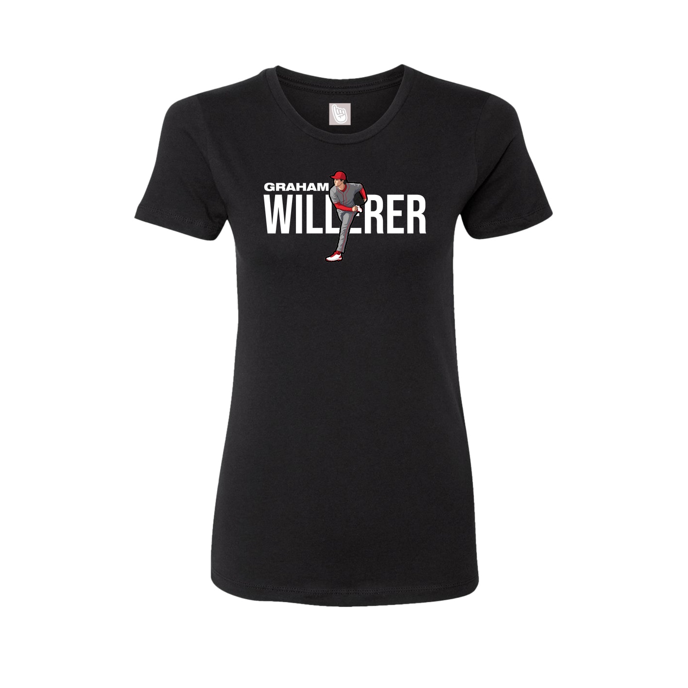 Fitted Women's Tee — Player Name in Black
