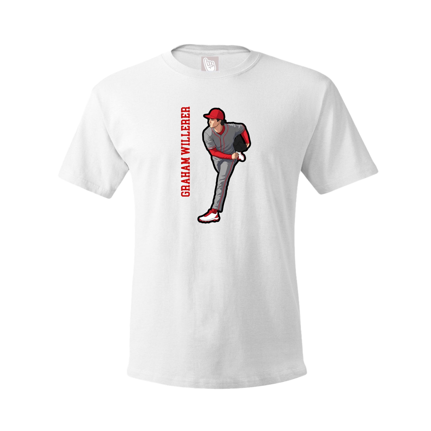 Tee — Name Vertical in White