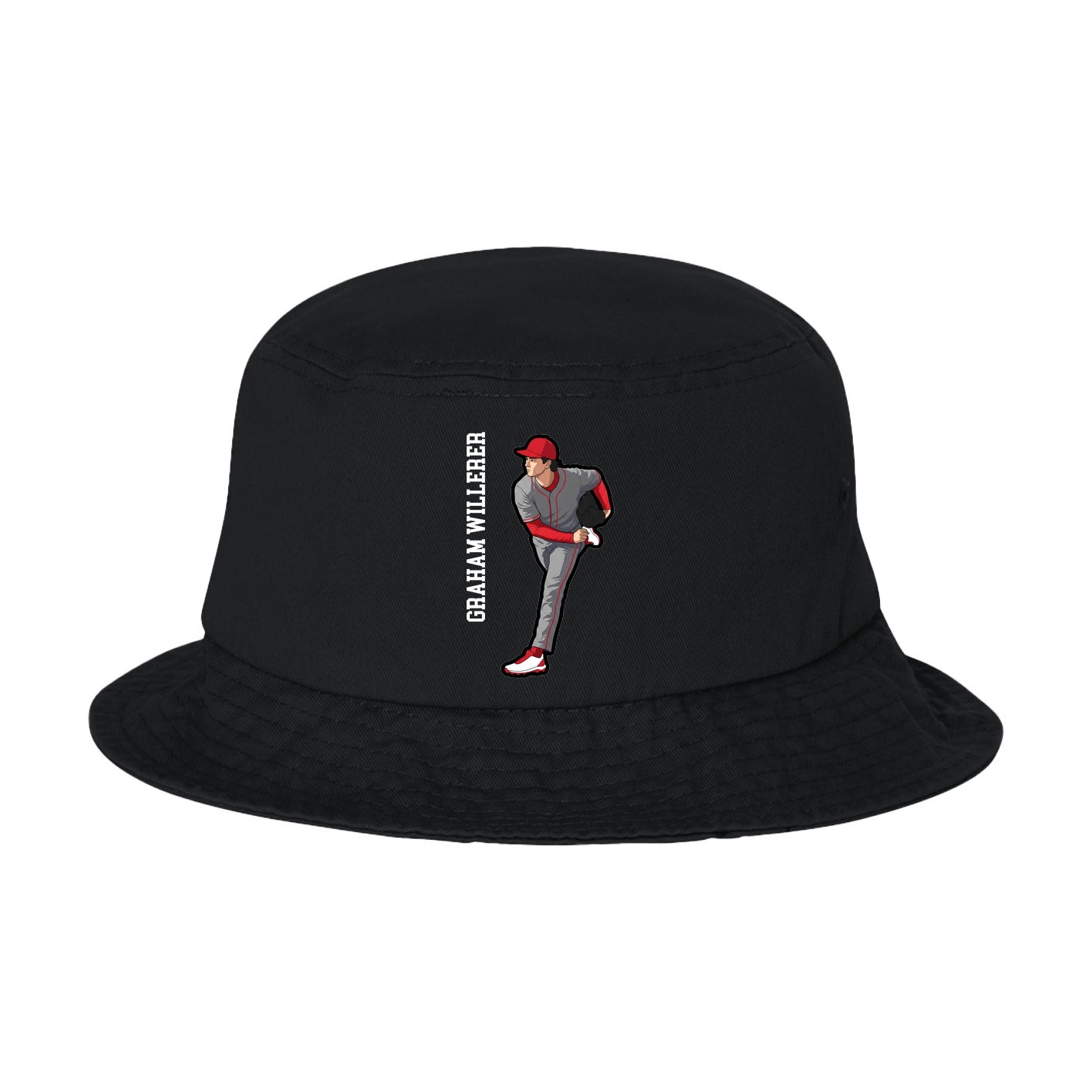 Bucket Cap — Name Vertical in Black