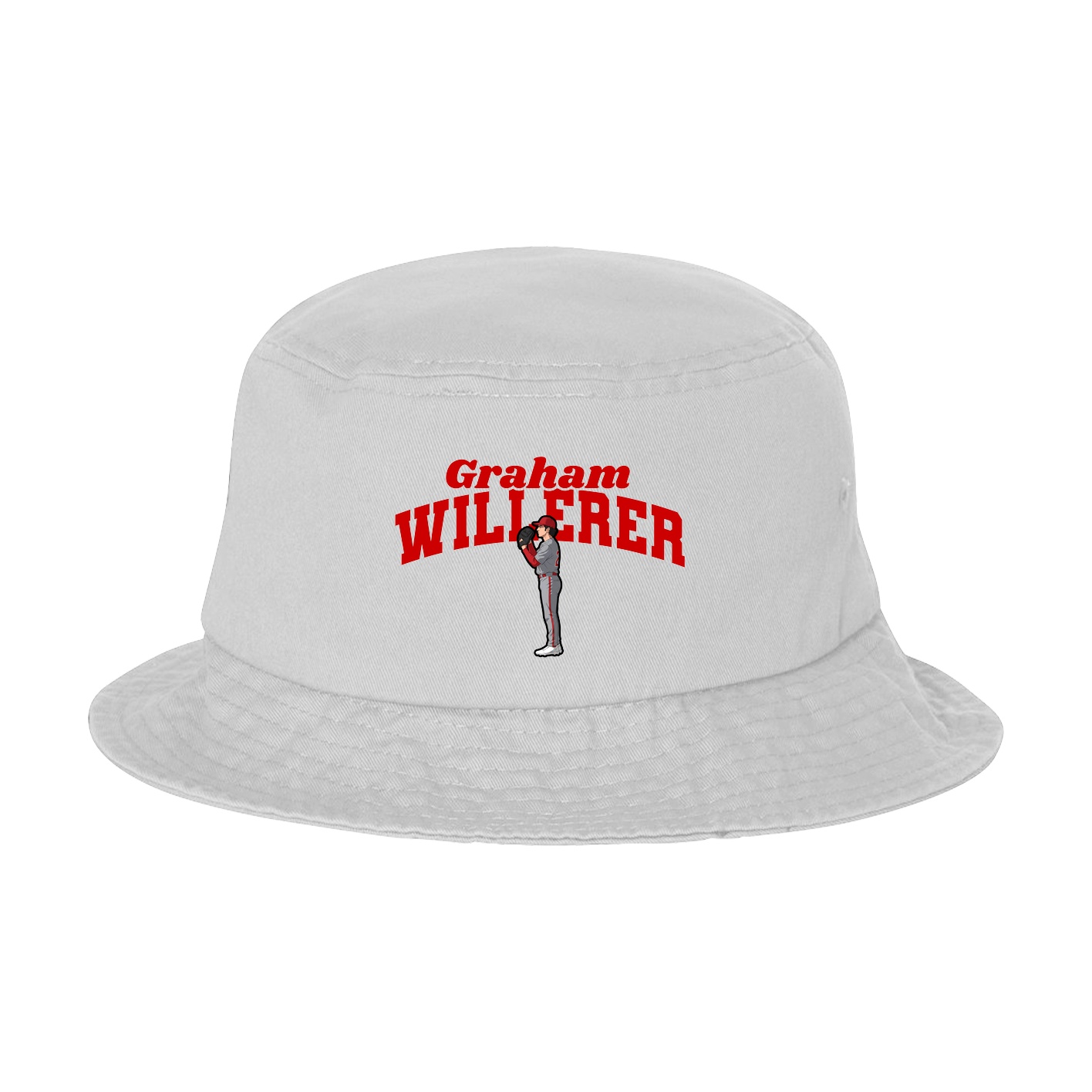 Bucket Cap — Signature Arch in White
