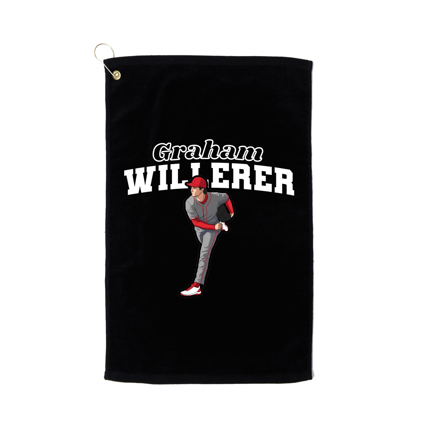 Golf Towel — Name Arch in Black