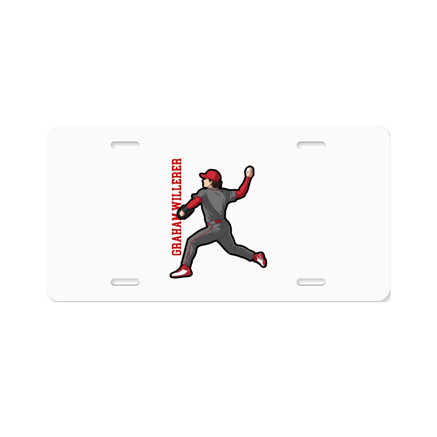 License Plate — Name Vertical in Classic