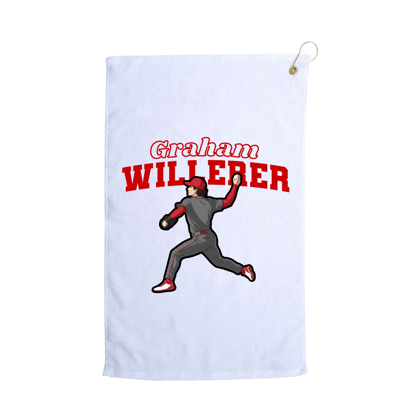 Golf Towel — Name Arch in White