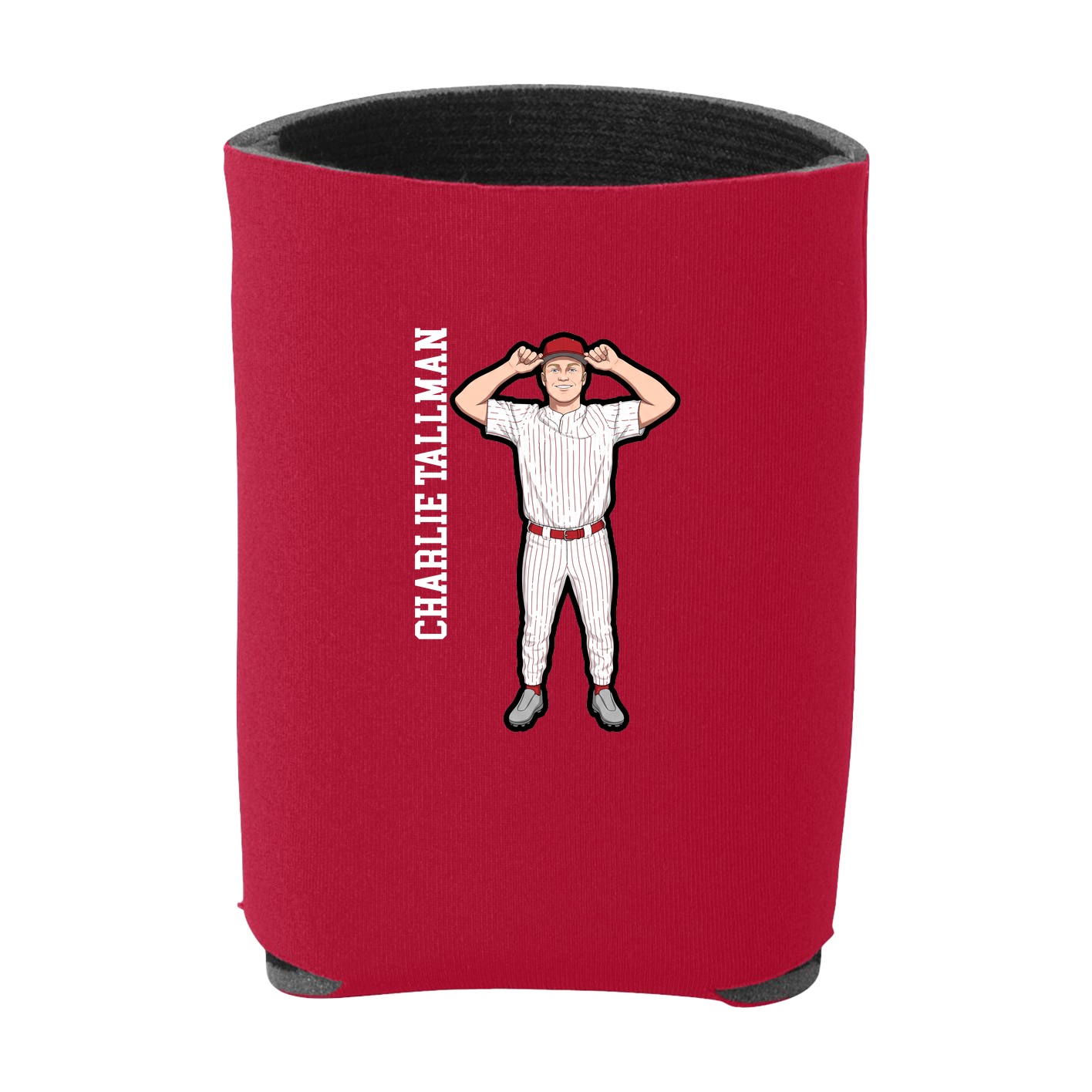 Can Holder — Name Vertical in Red